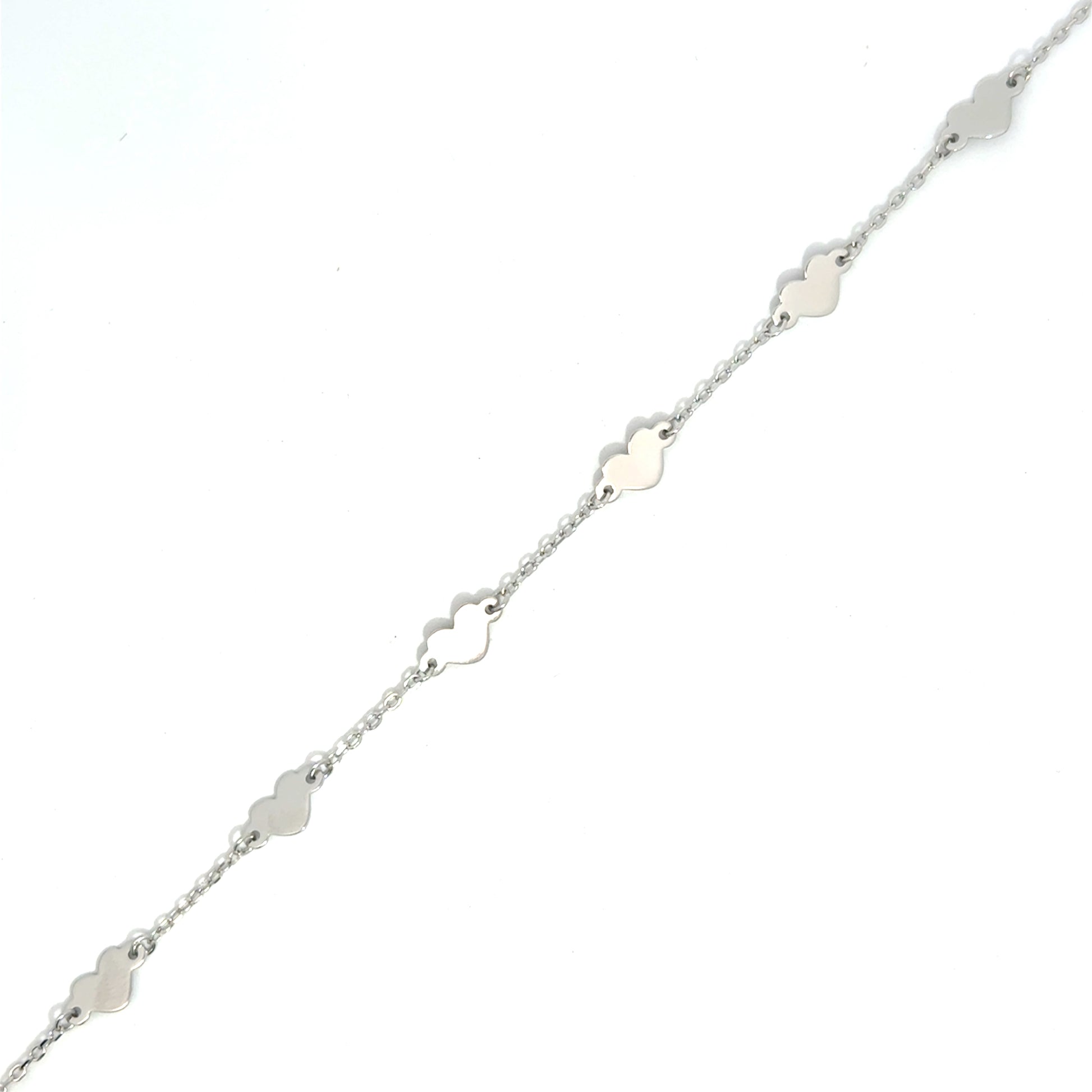 Brățară damă Inimioare Înșiruite, argint rodiat