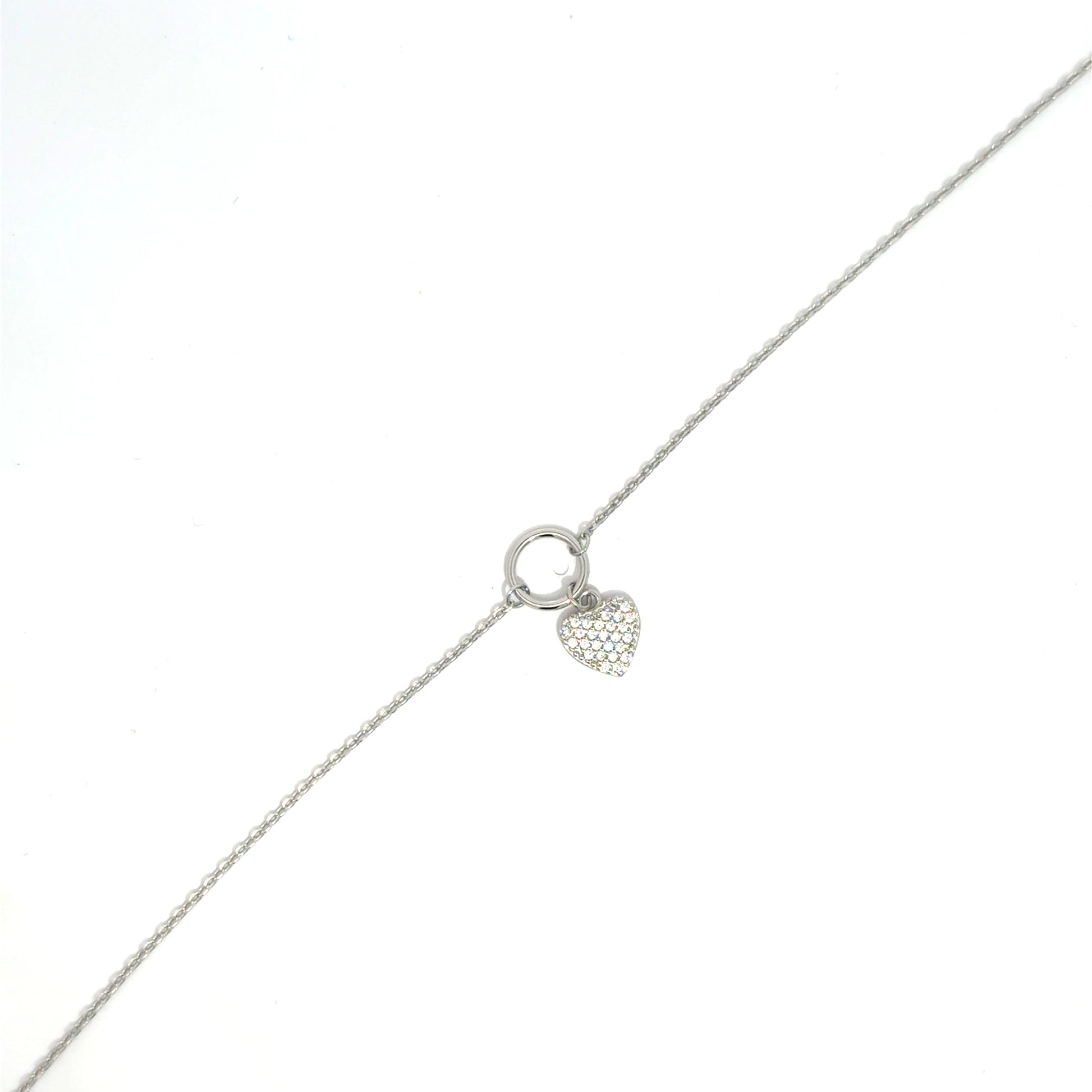 Brățară damă Inimă Pendant, argint+zirconia