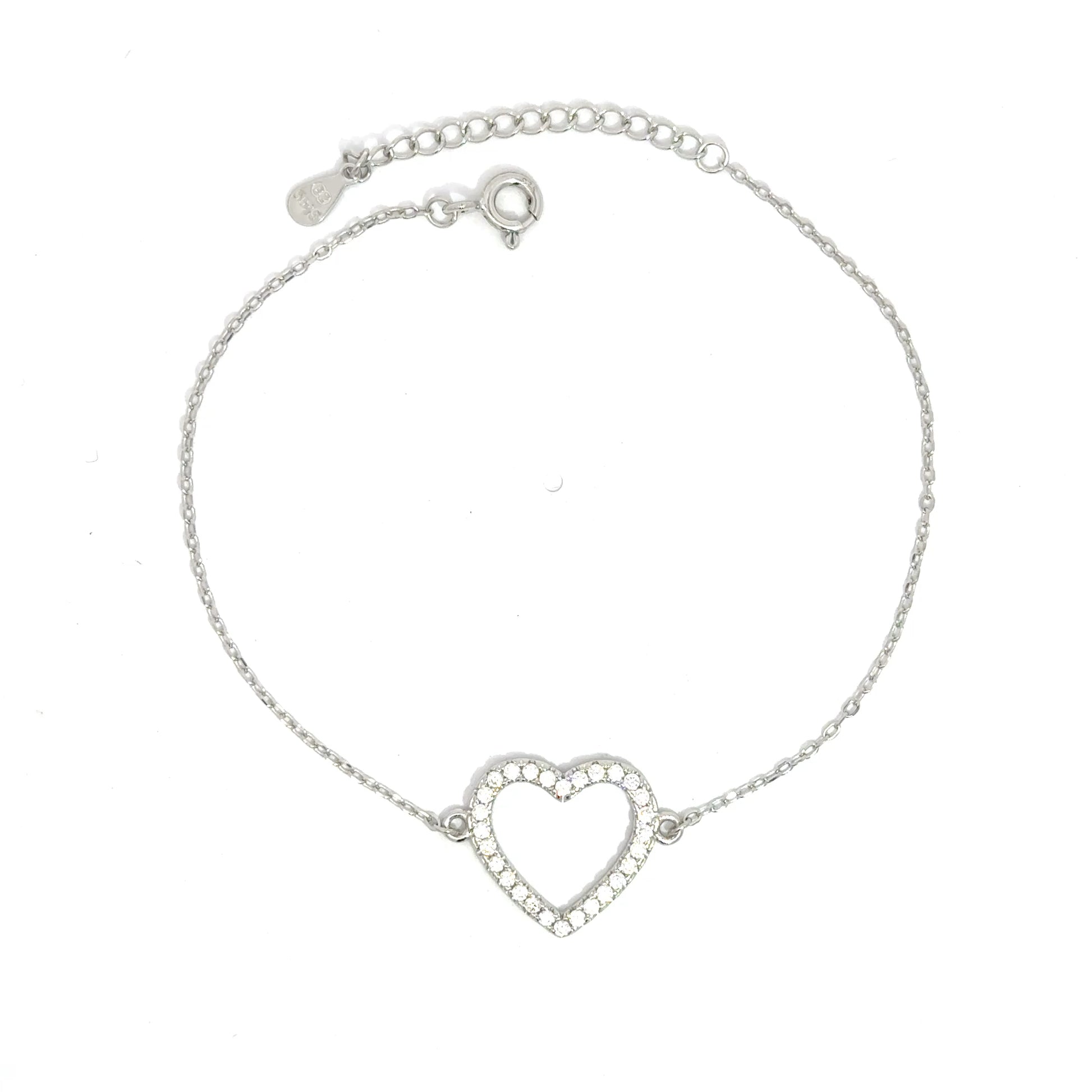 Brățară damă Inimă, argint+zirconia