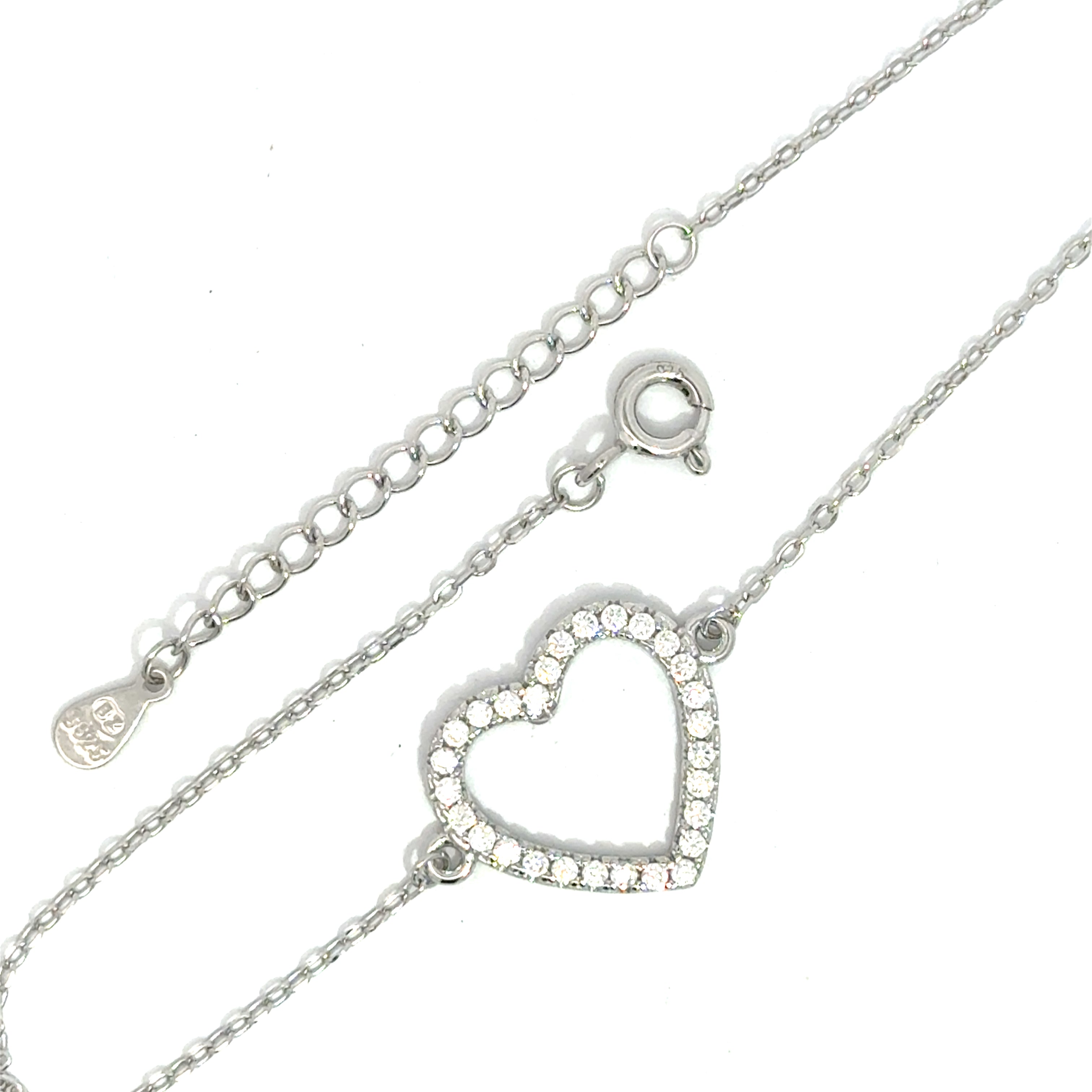 Brățară damă Inimă, argint+zirconia
