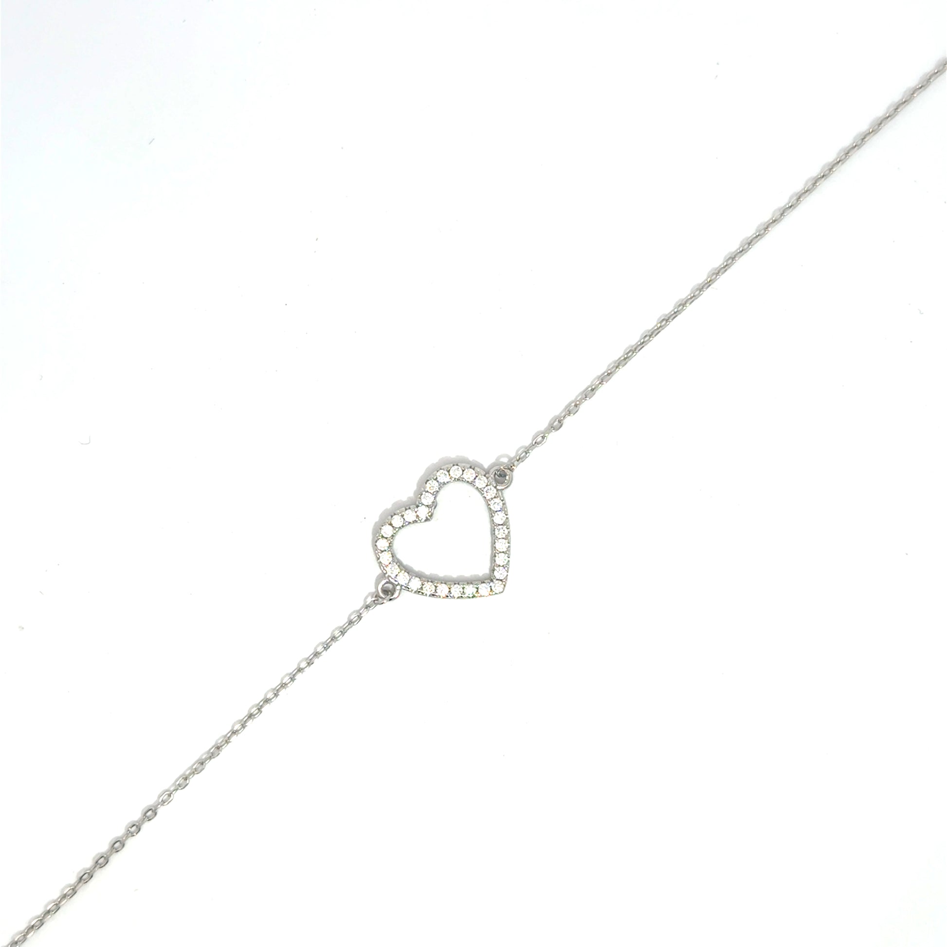 Brățară damă Inimă, argint+zirconia
