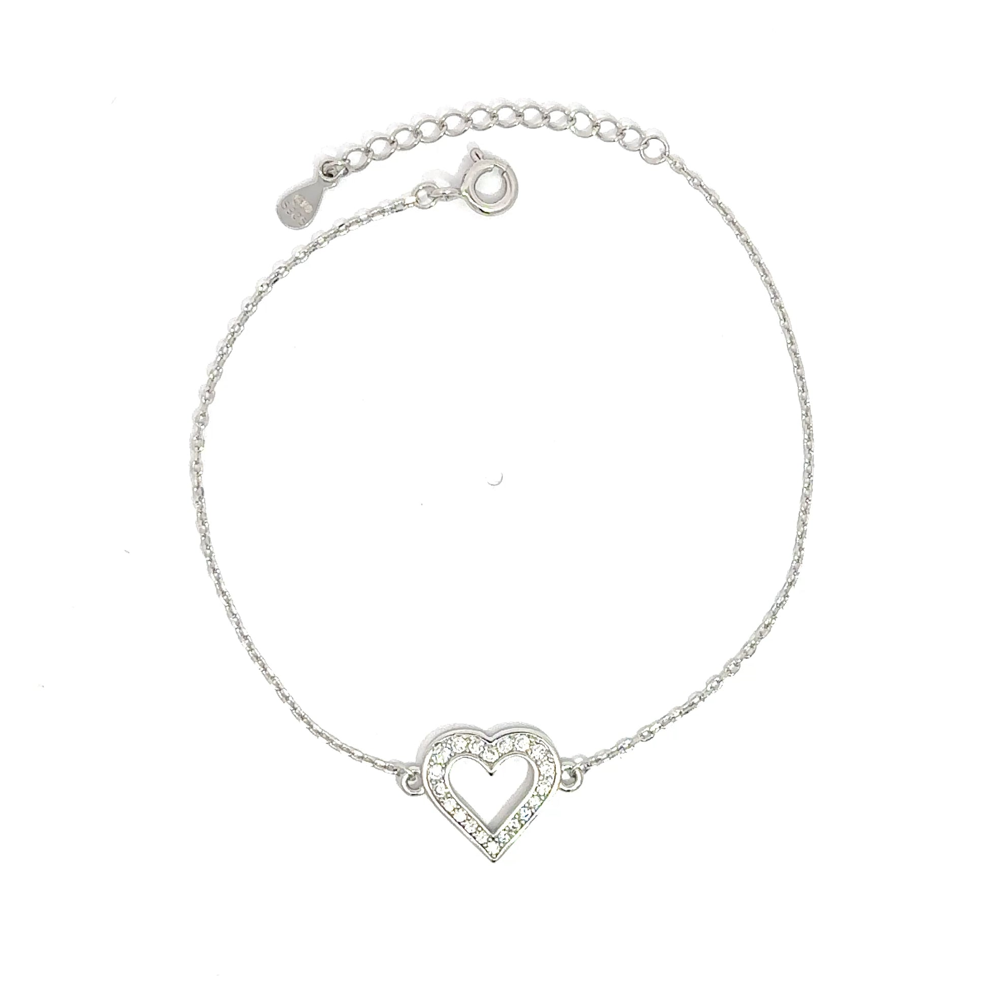 Brățară damă Inimă Cristalină, argint+zirconia