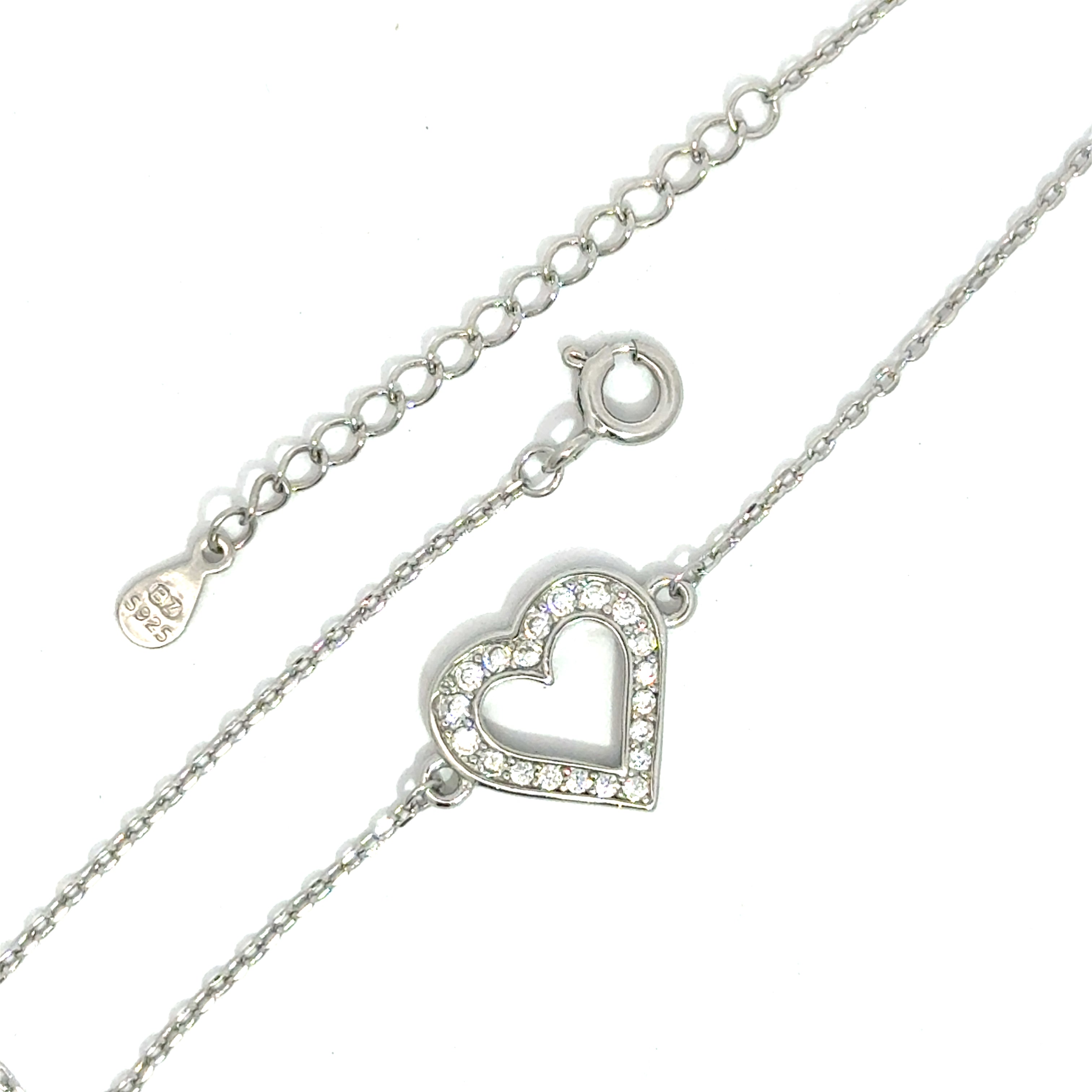 Brățară damă Inimă Cristalină, argint+zirconia