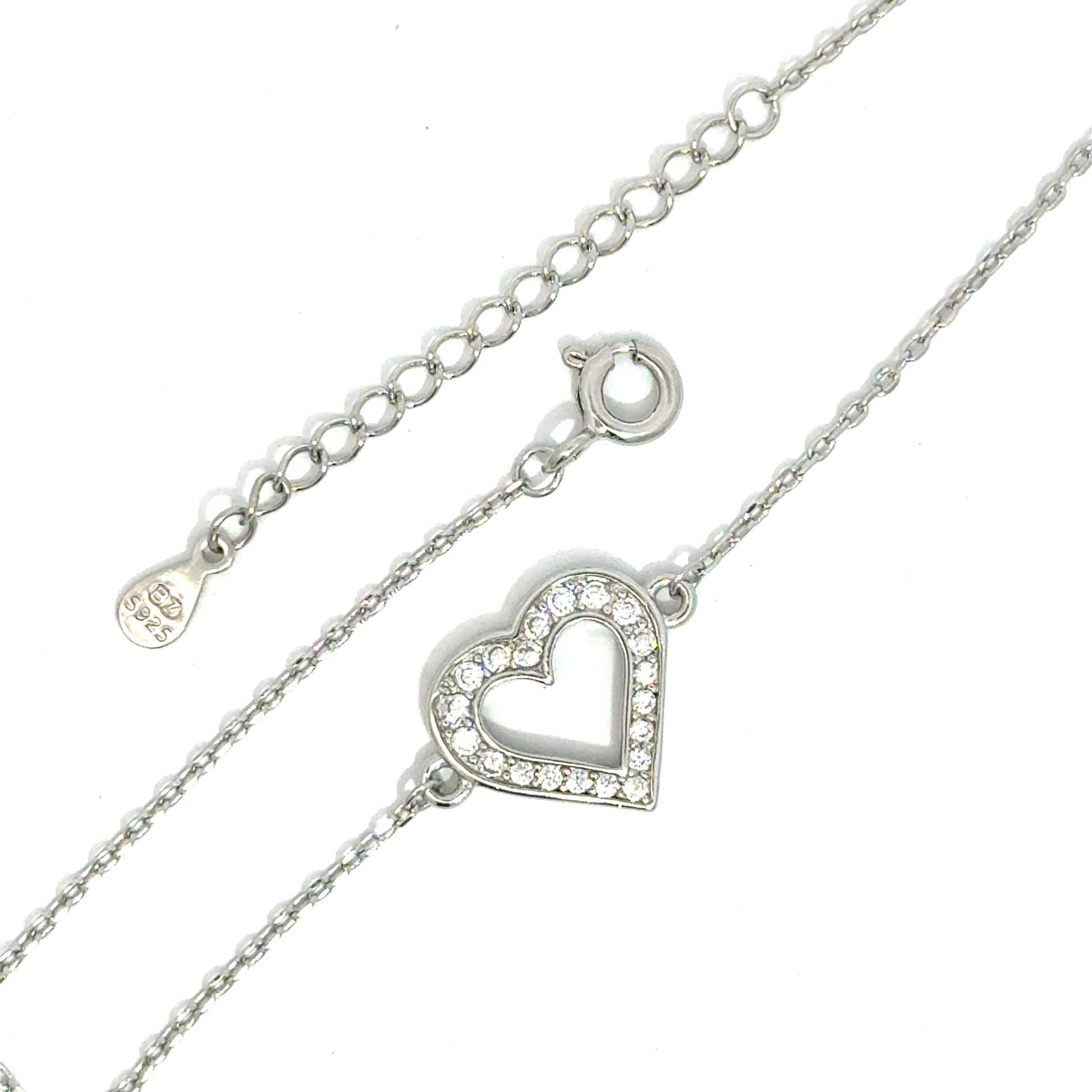 Brățară damă Inimă Cristalină, argint+zirconia