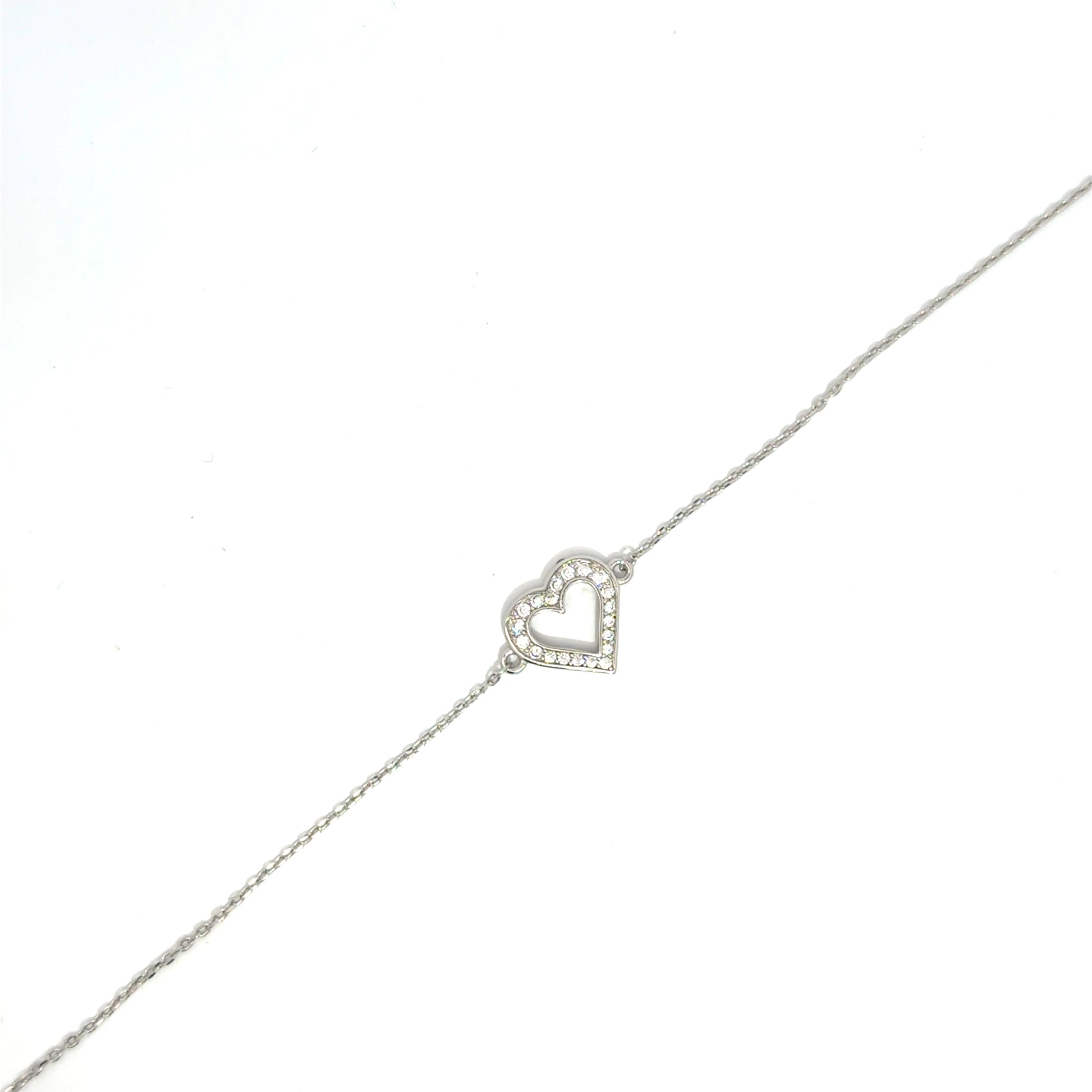 Brățară damă Inimă Cristalină, argint+zirconia