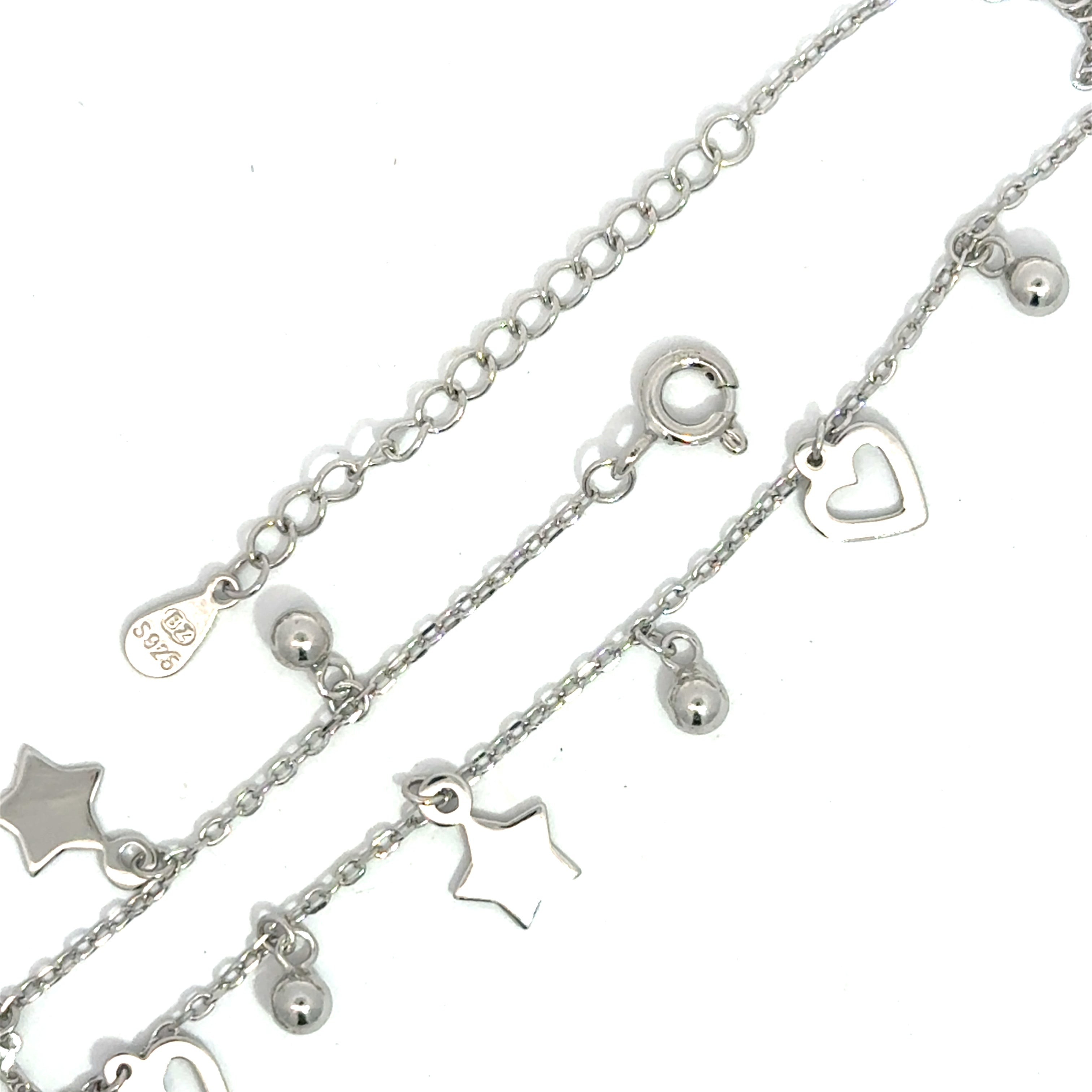 Brățară damă Inimă Înstelată, argint rodiat