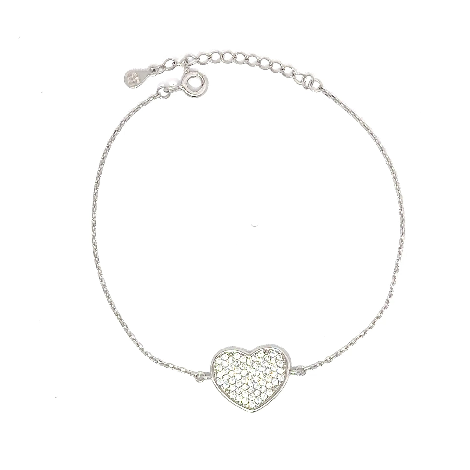 Brățară damă Inimă Plină, argint+zirconia