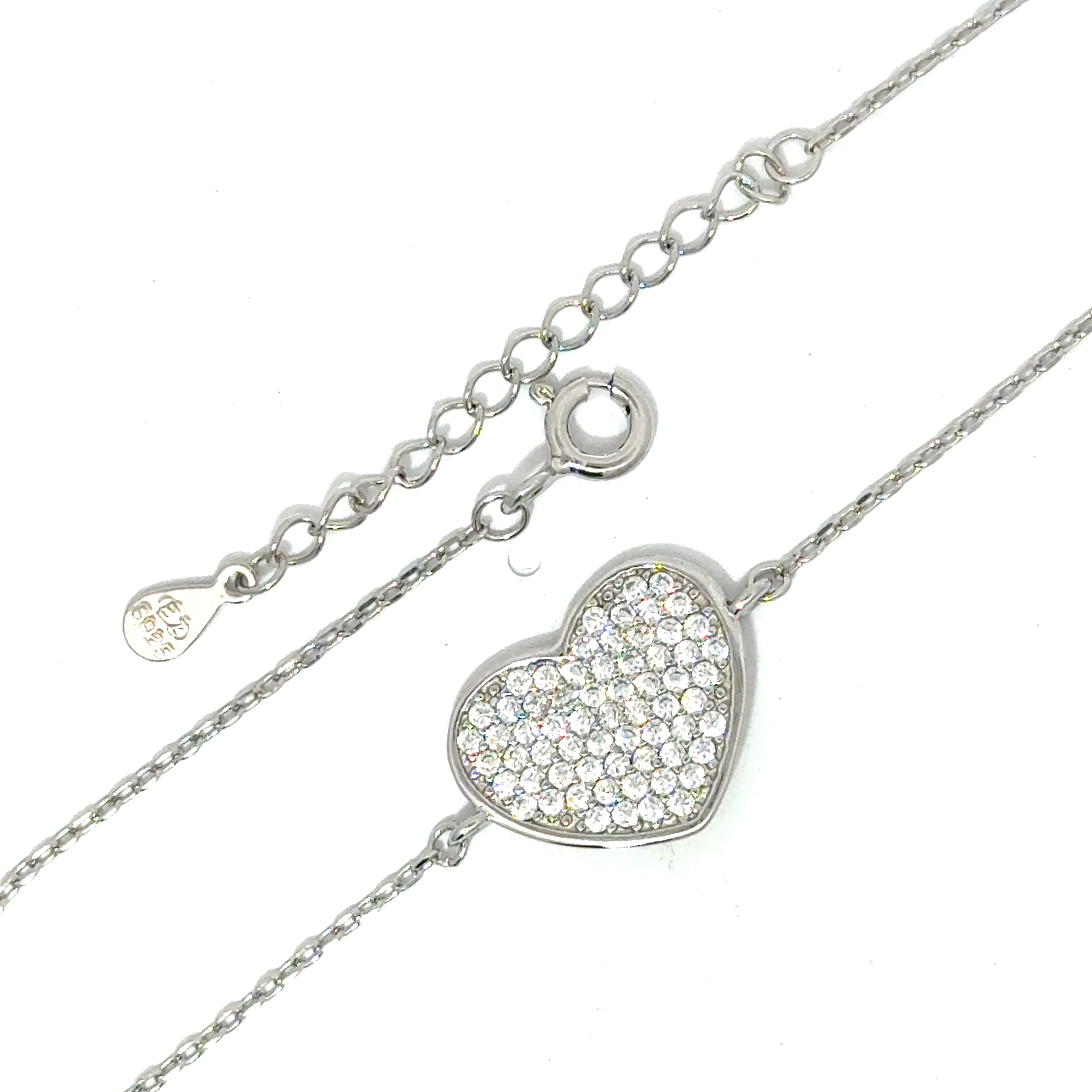 Brățară damă Inimă Plină, argint+zirconia