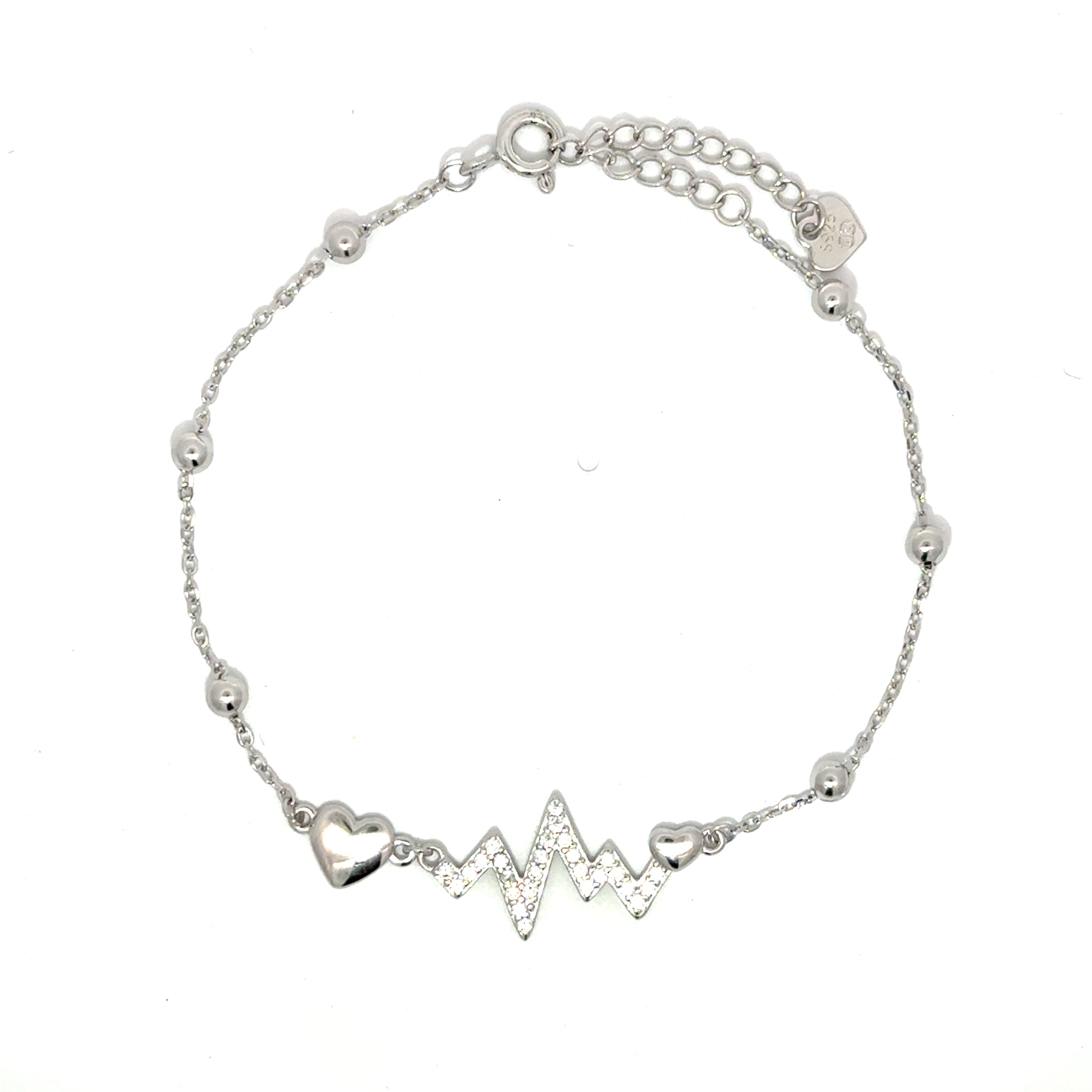 Brățară damă Pulsul Inimii, argint + zirconia