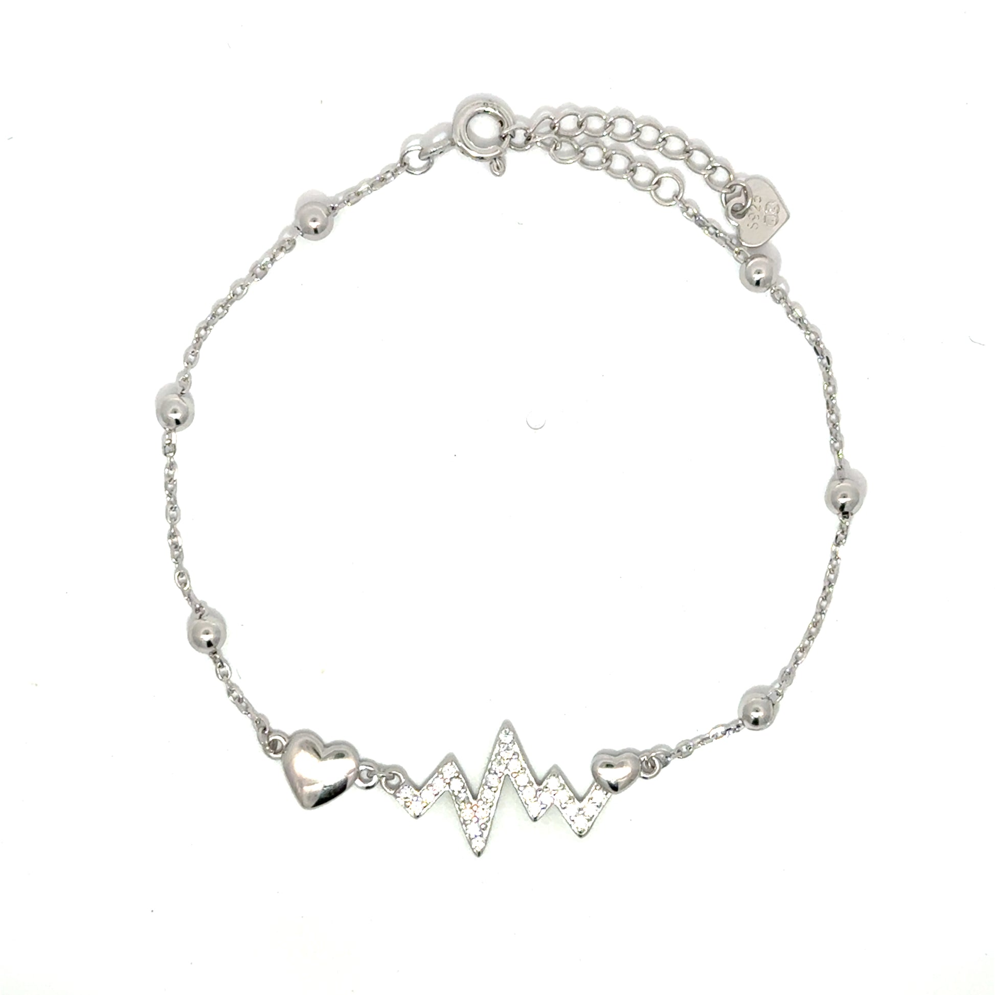 Brățară damă Pulsul Inimii, argint + zirconia