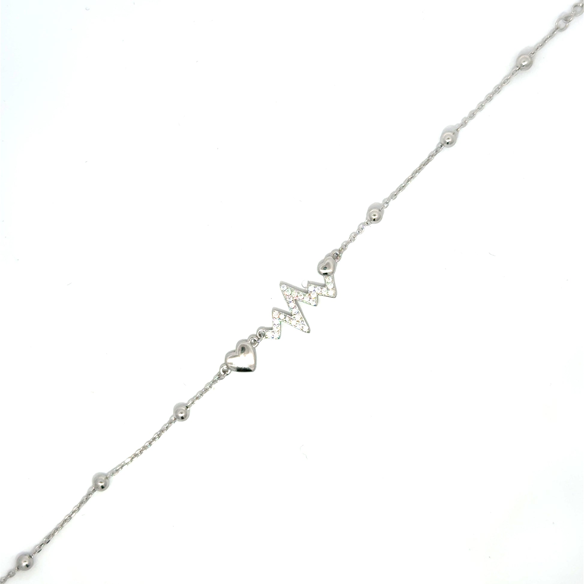 Brățară damă Pulsul Inimii, argint + zirconia