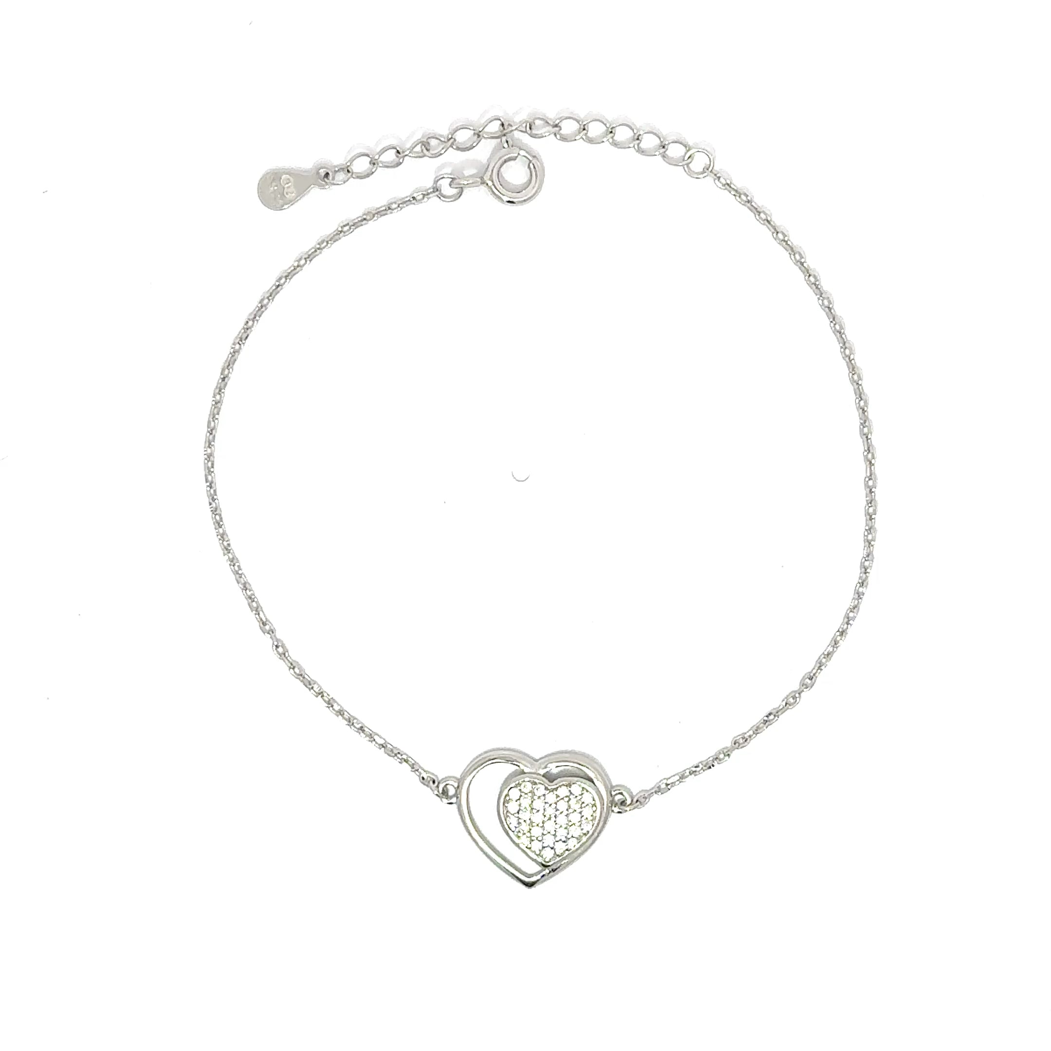 Brățară damă Inimă Împlinită, argint+zirconia