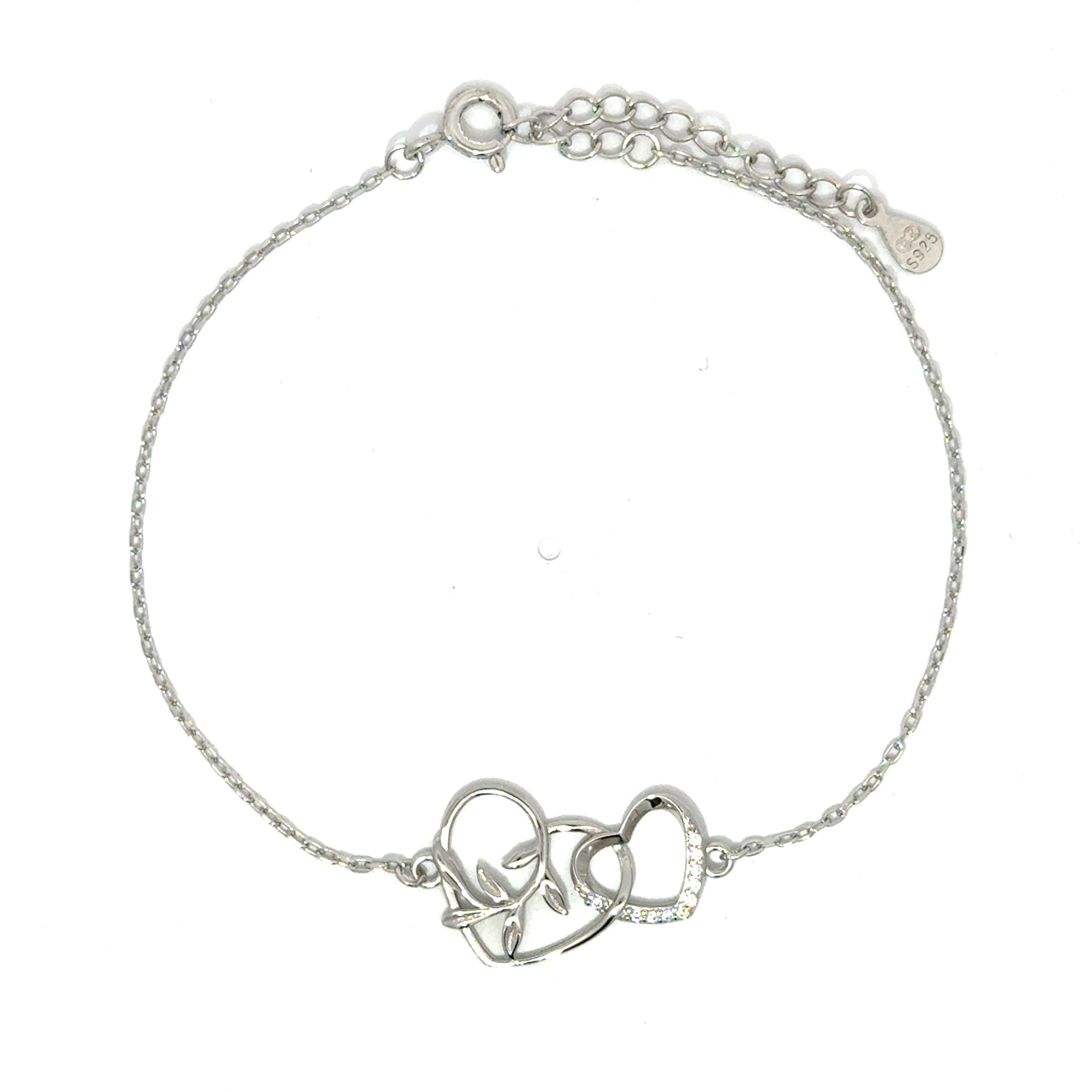 Brățară damă Inimi de Primavară, argint + zirconia