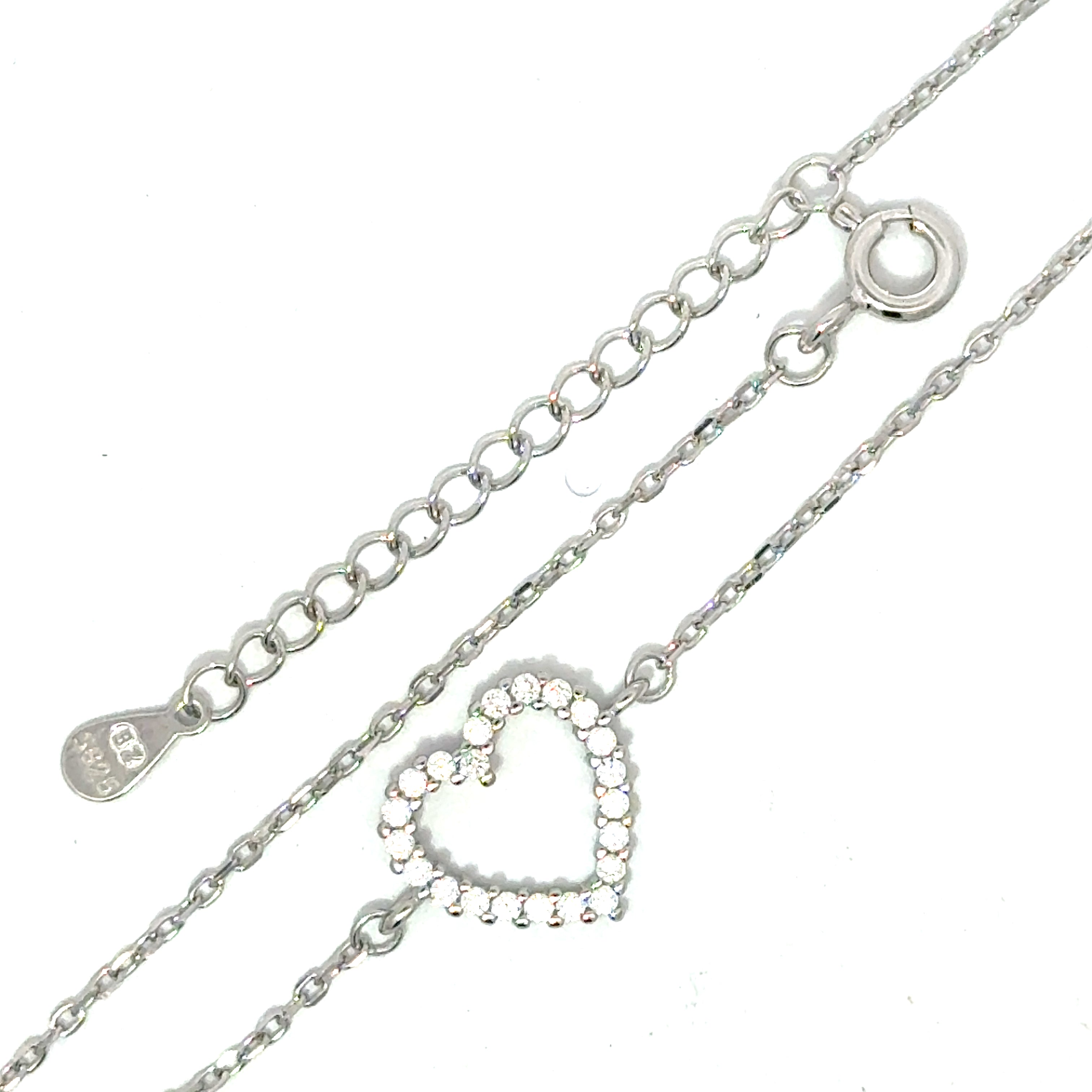 Brățară damă Inimioară Cristalină, argint + zirconia