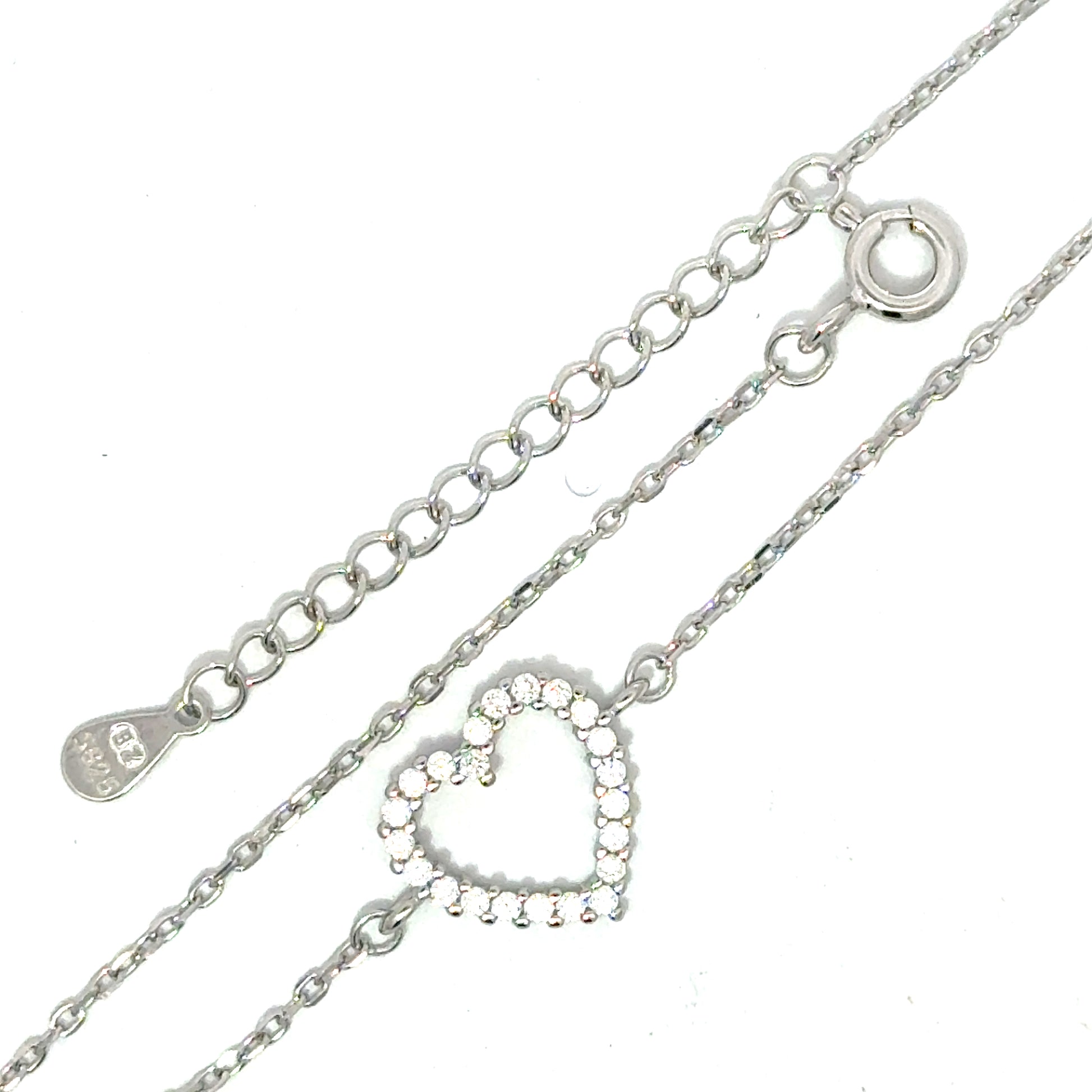 Brățară damă Inimioară Cristalină, argint + zirconia