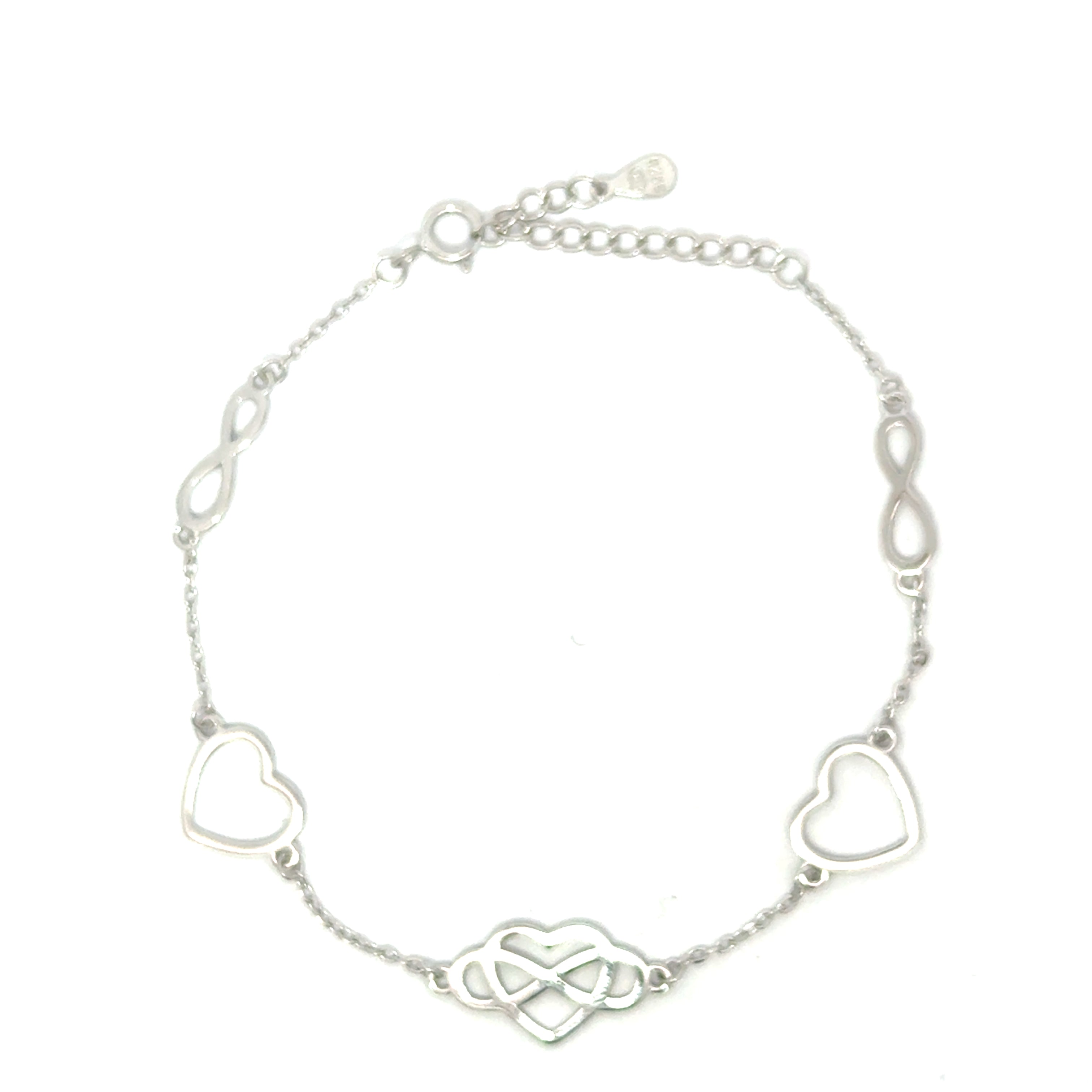 Brățară damă Inimă Infinit, argint