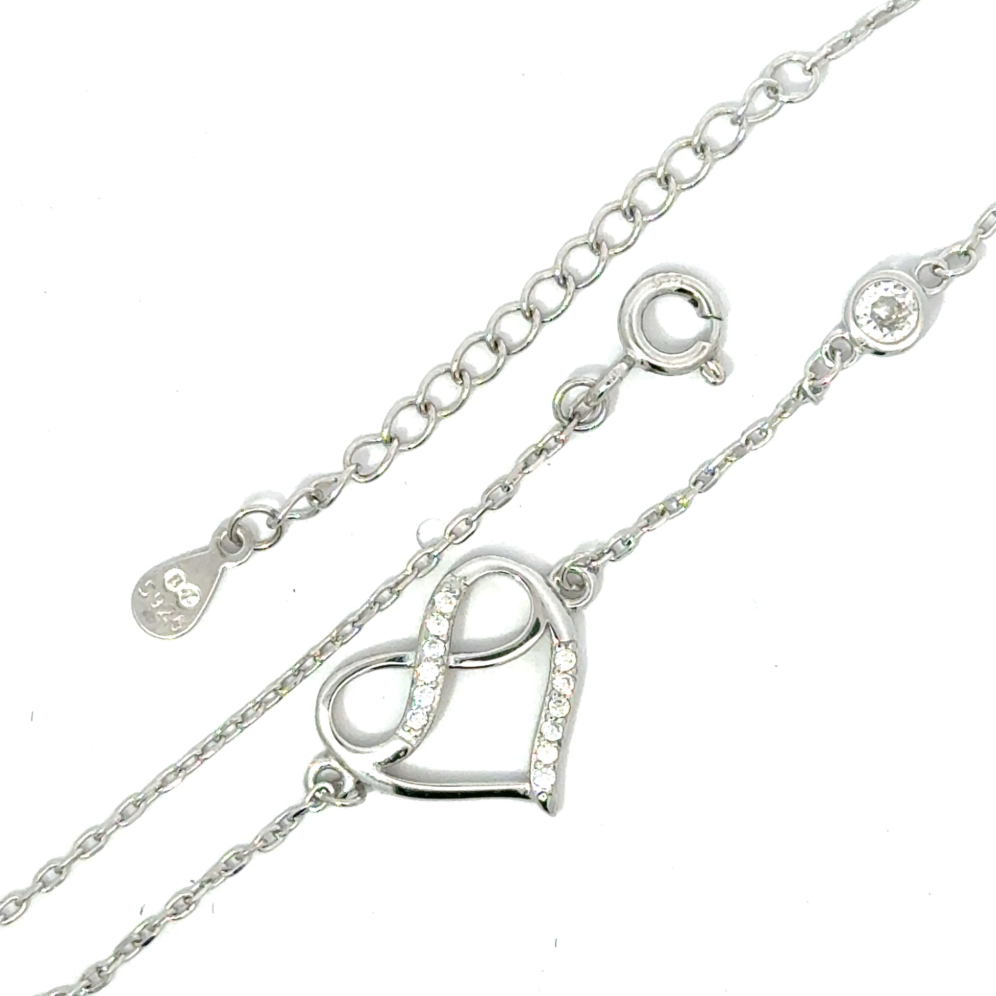 Brățară damă Inimă cu Infinit, argint + zirconia