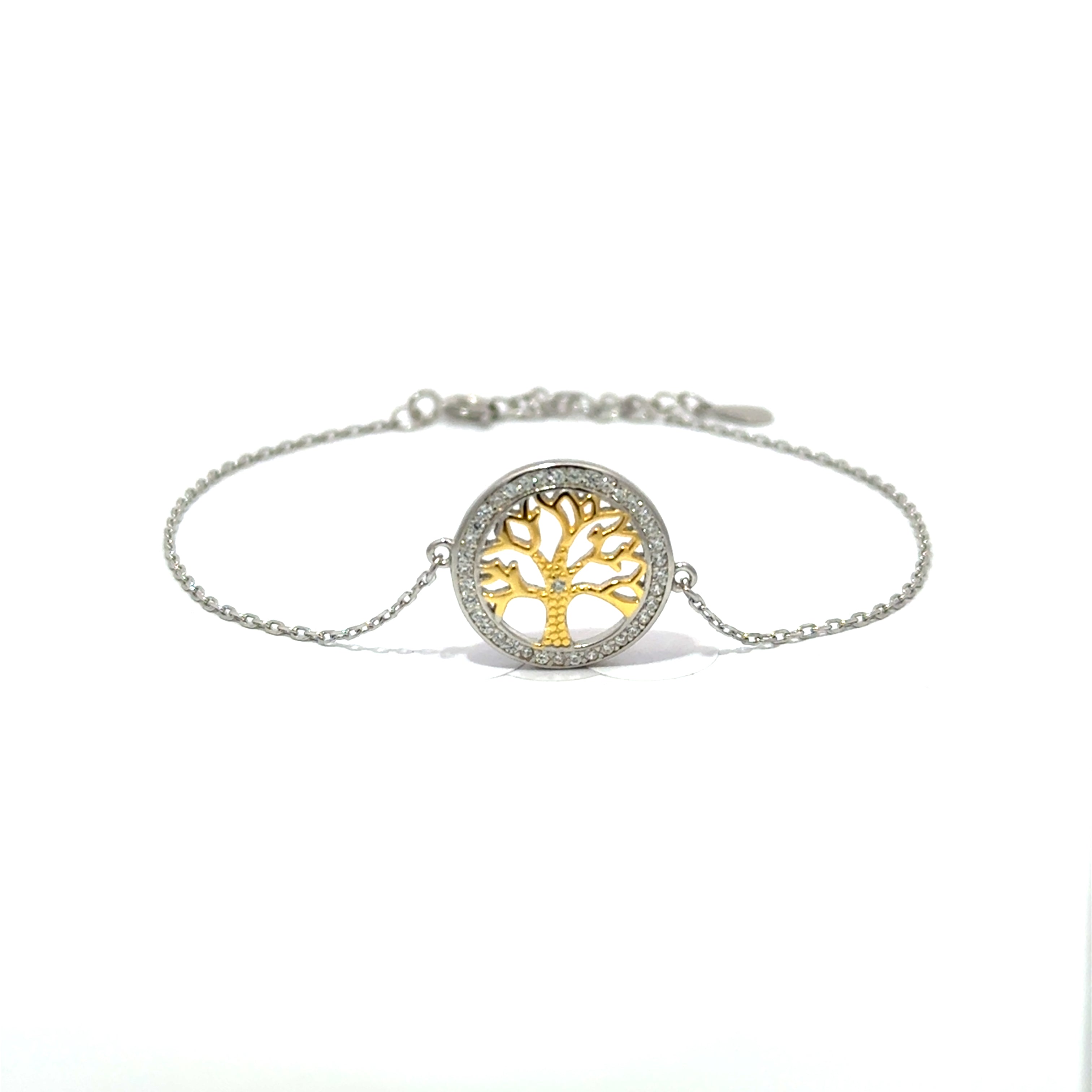 Bratara dama COPACUL VIETII AURIU, argint + zirconia