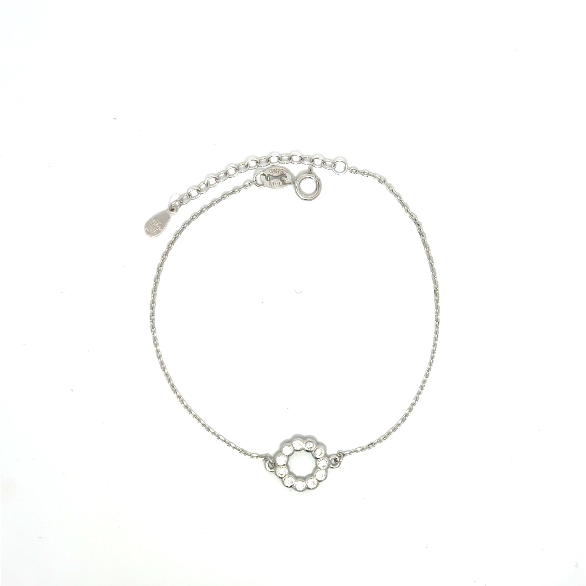 Brățară damă FLOARE, argint+zirconia