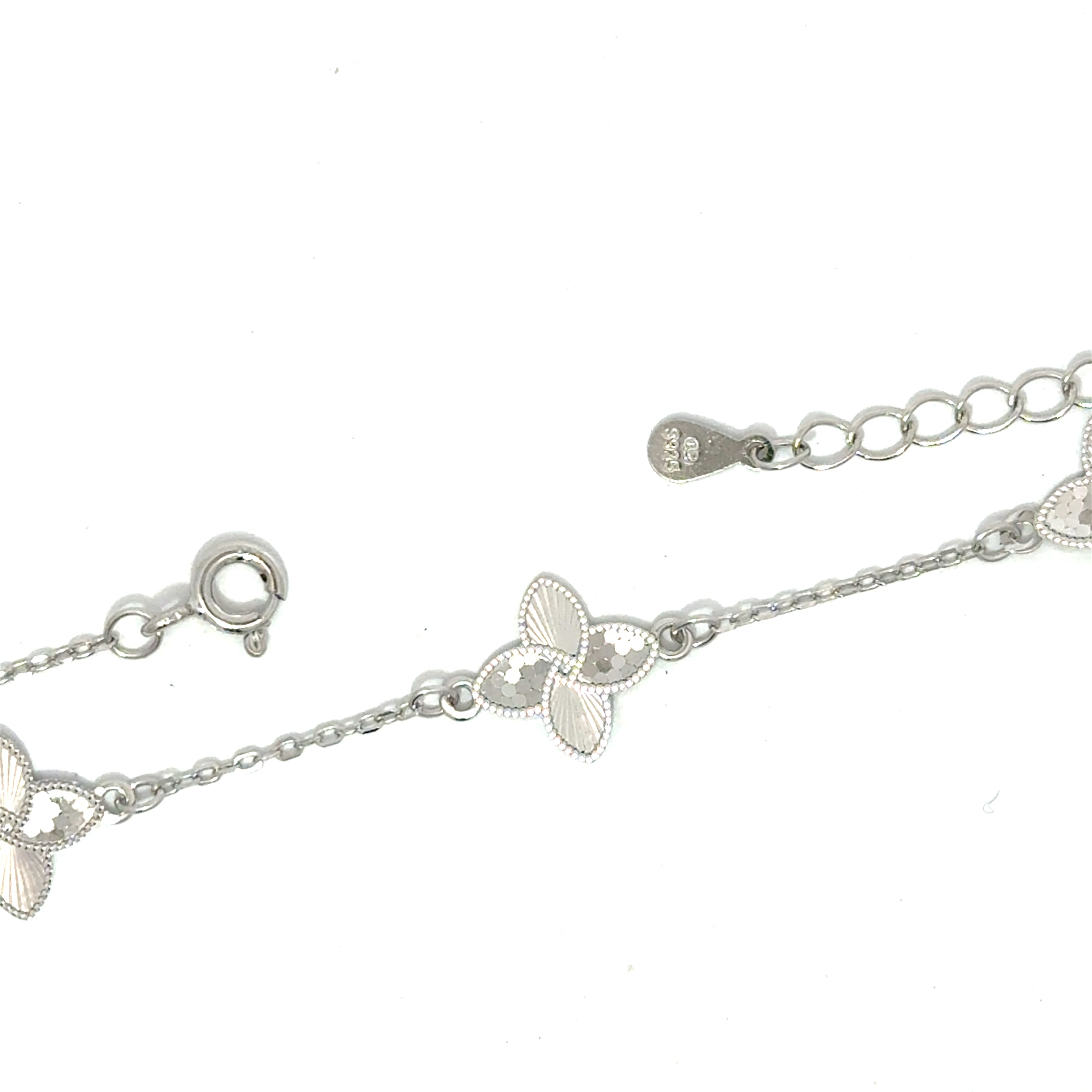 Brățară damă 3 FLORI, argint rodiat