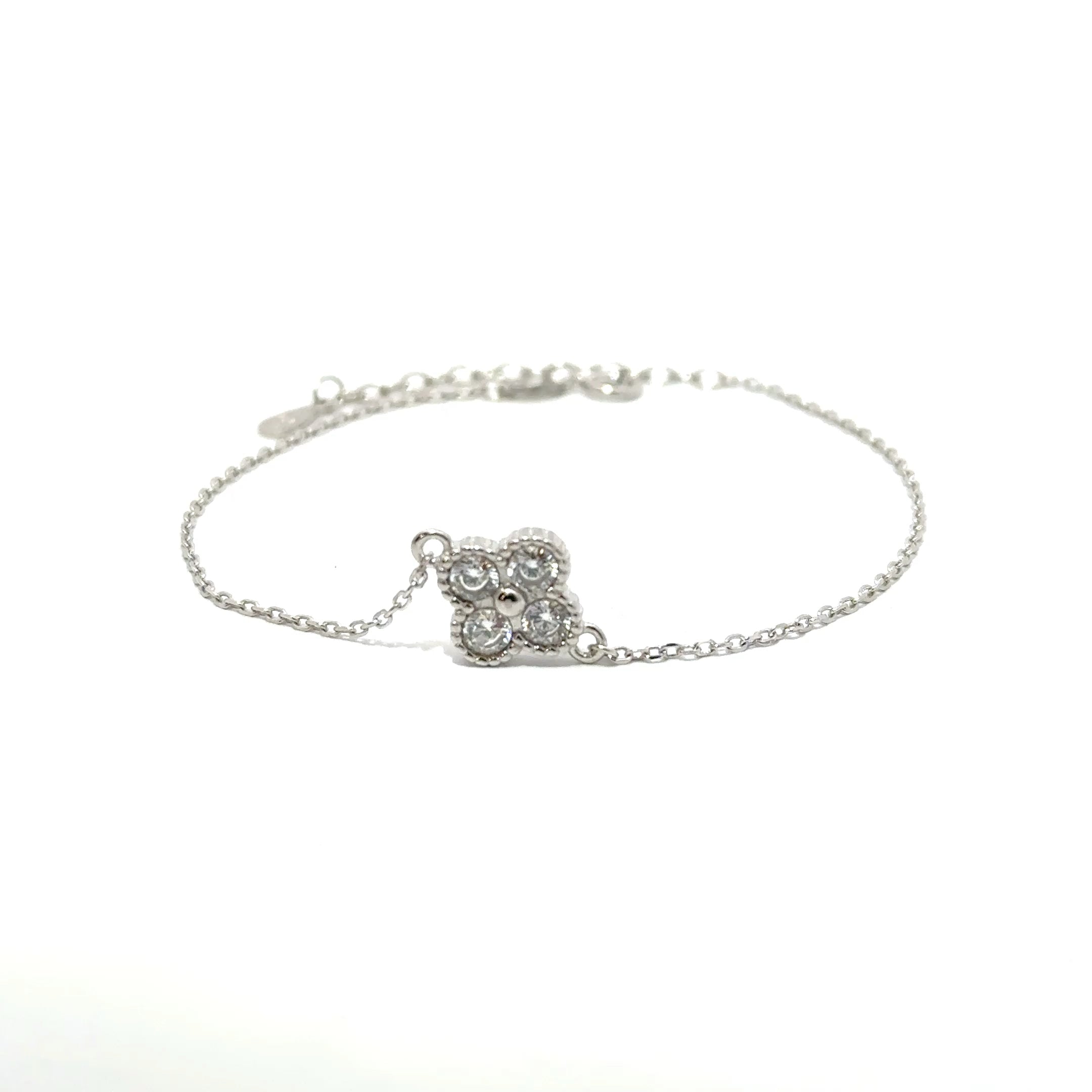 Brățară damă FLOARE CU CRISTALE, argint + zirconia