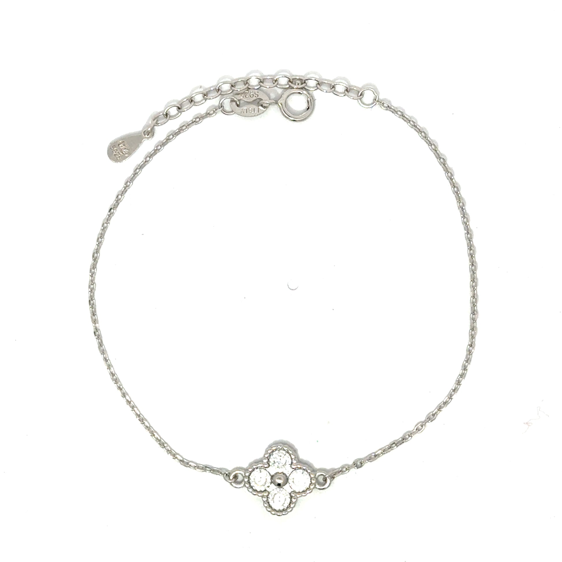 Brățară damă FLOARE CU CRISTALE, argint + zirconia