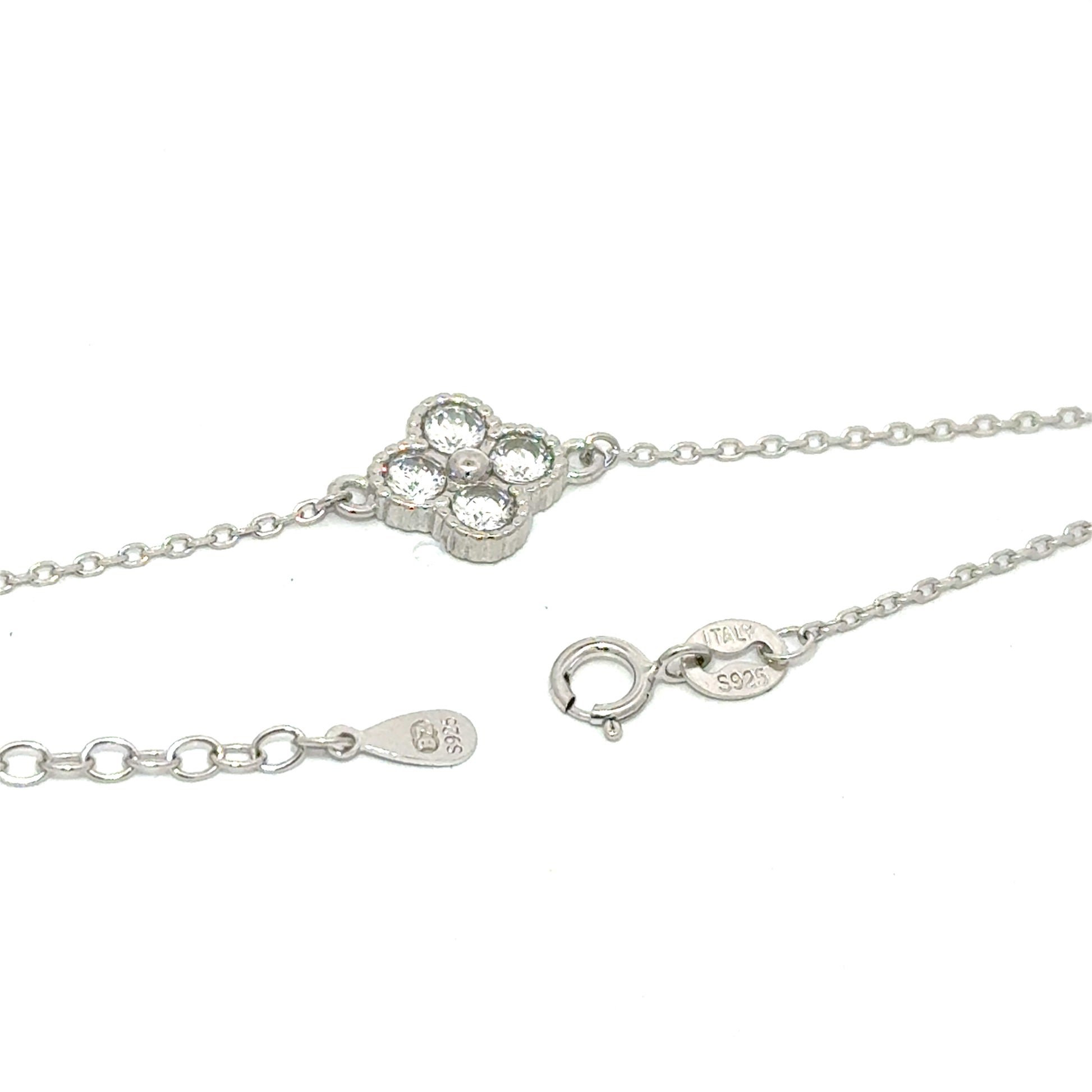 Brățară damă FLOARE CU CRISTALE, argint + zirconia