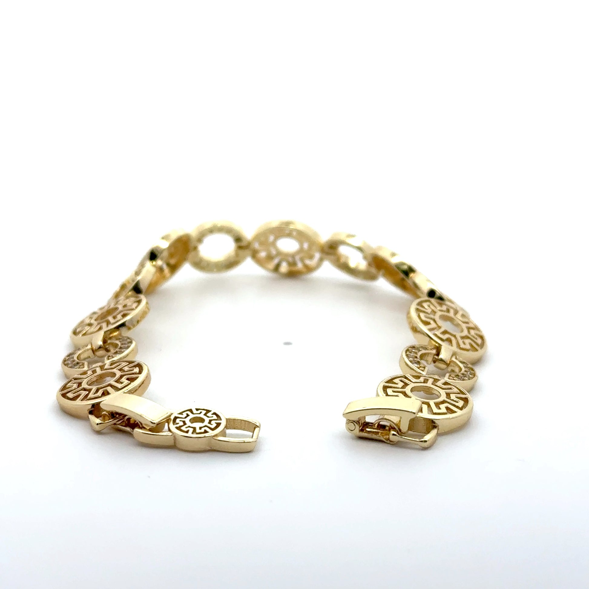 Brățară damă GREEK, placată cu aur + zirconia