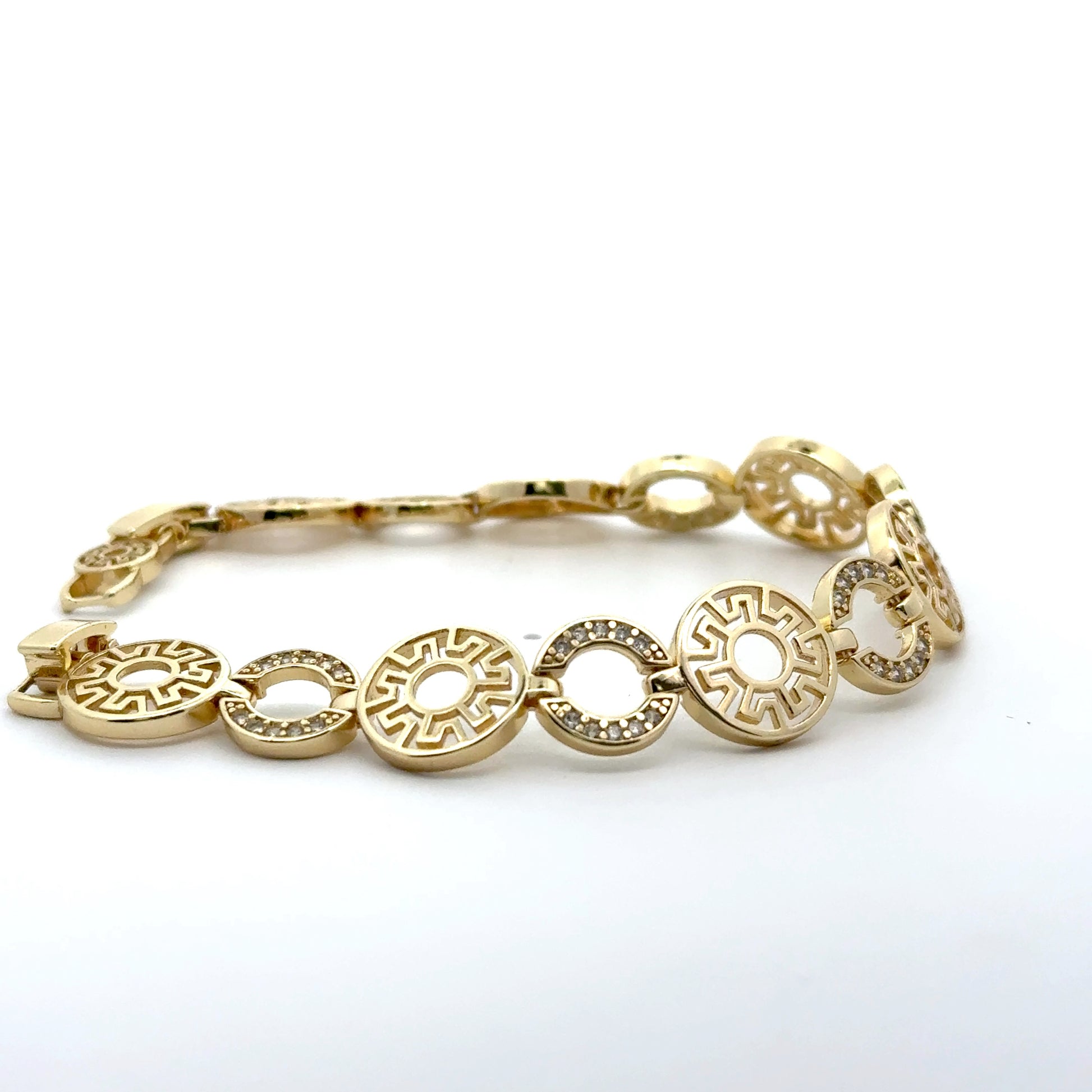 Brățară damă GREEK, placată cu aur + zirconia