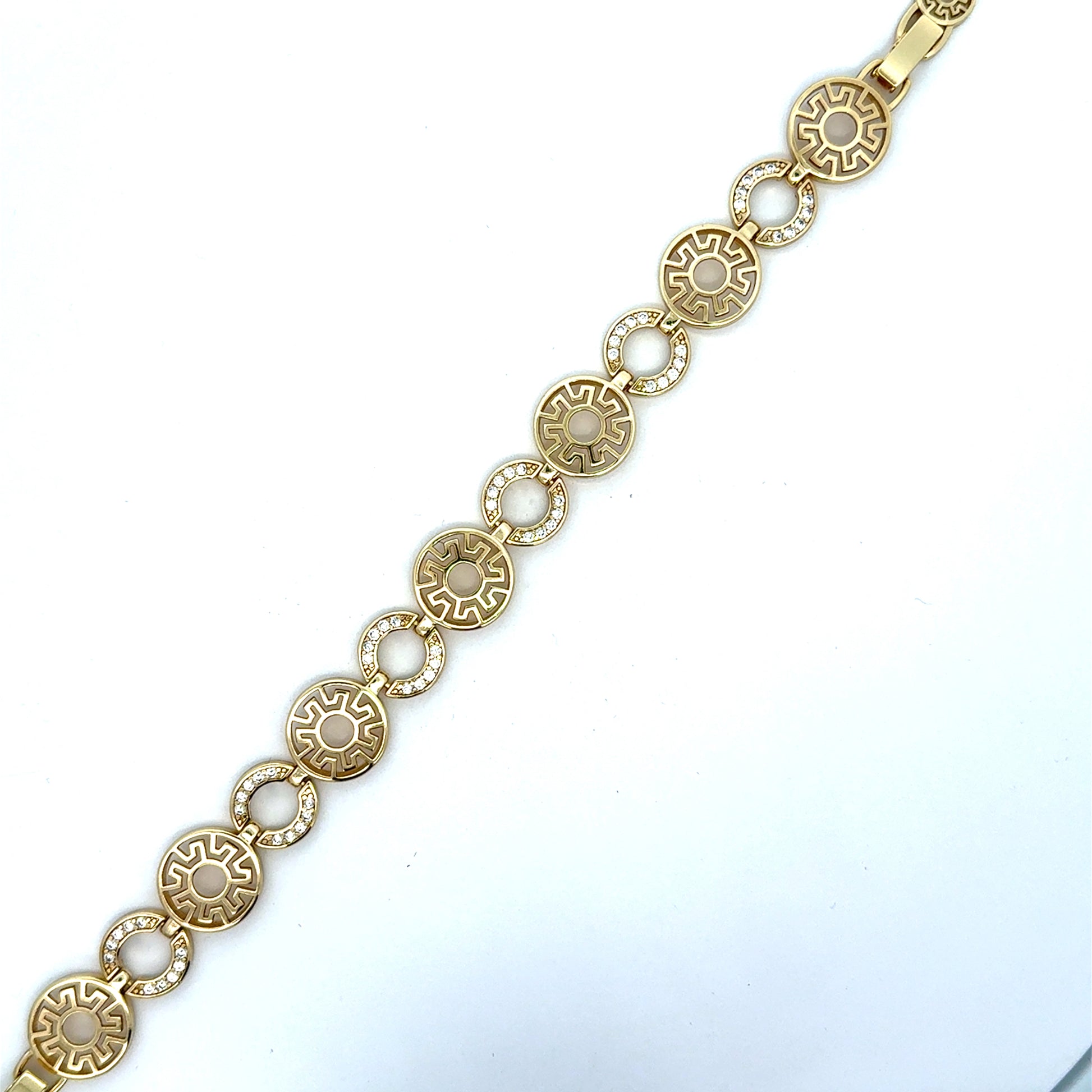 Brățară damă GREEK, placată cu aur + zirconia