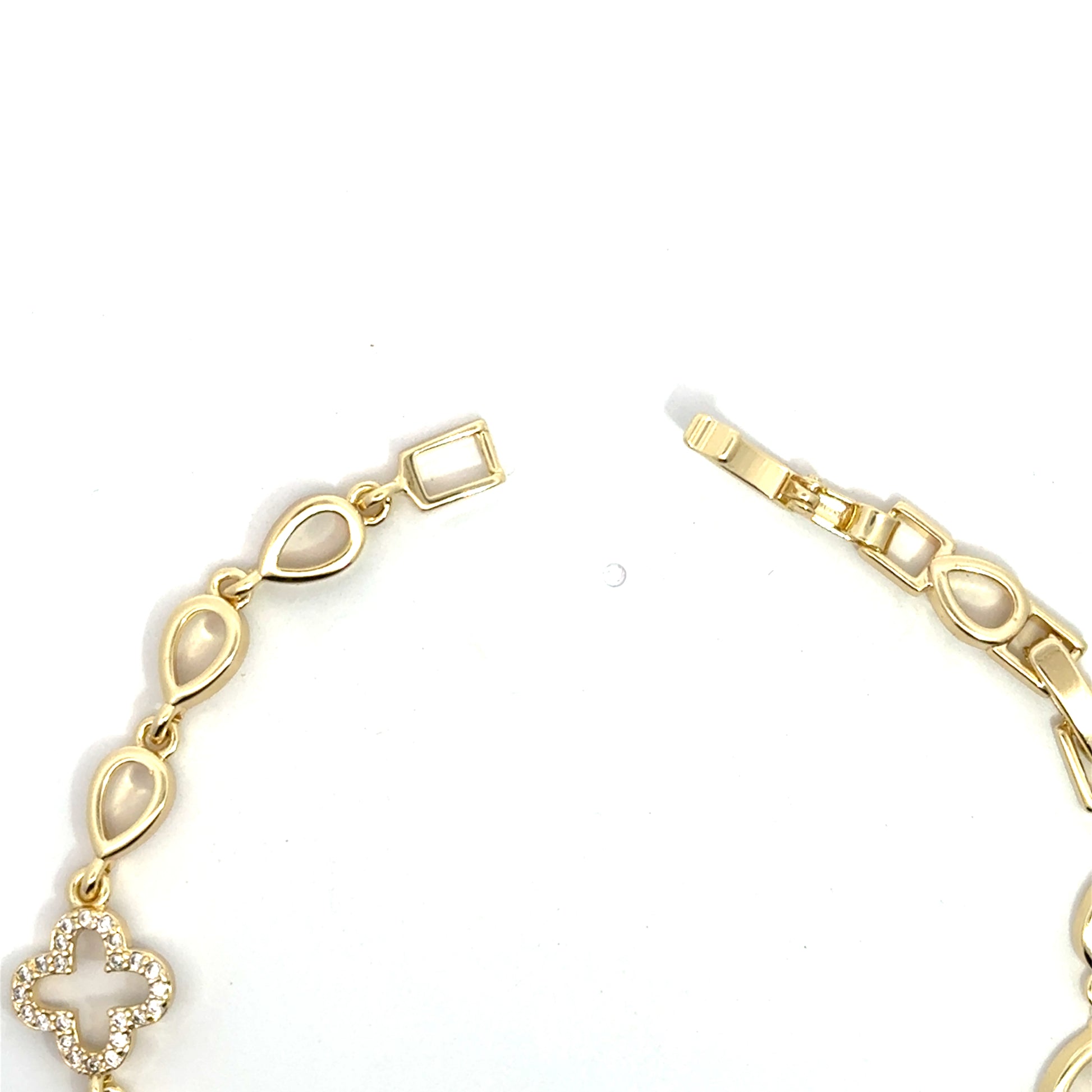 Brățară damă FLOARE, placată cu Aur si cristale de Zirconia