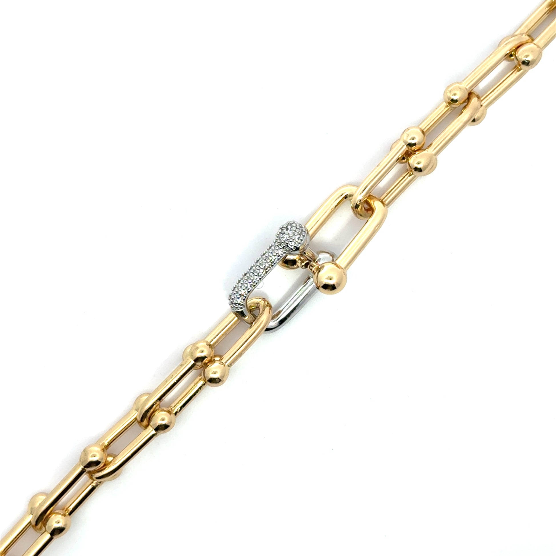 Brățară damă DOUĂ TONURI, placată cu Aur