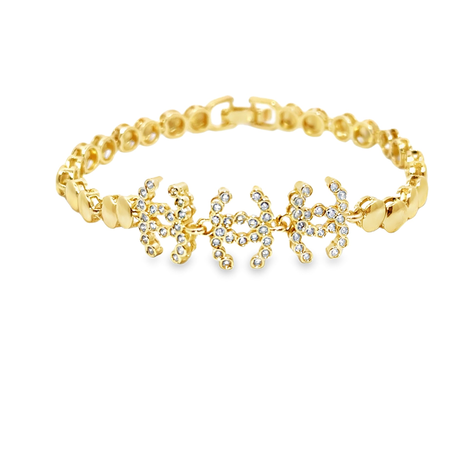 Brățară damă ”Chanel”, placată cu aur + zirconia