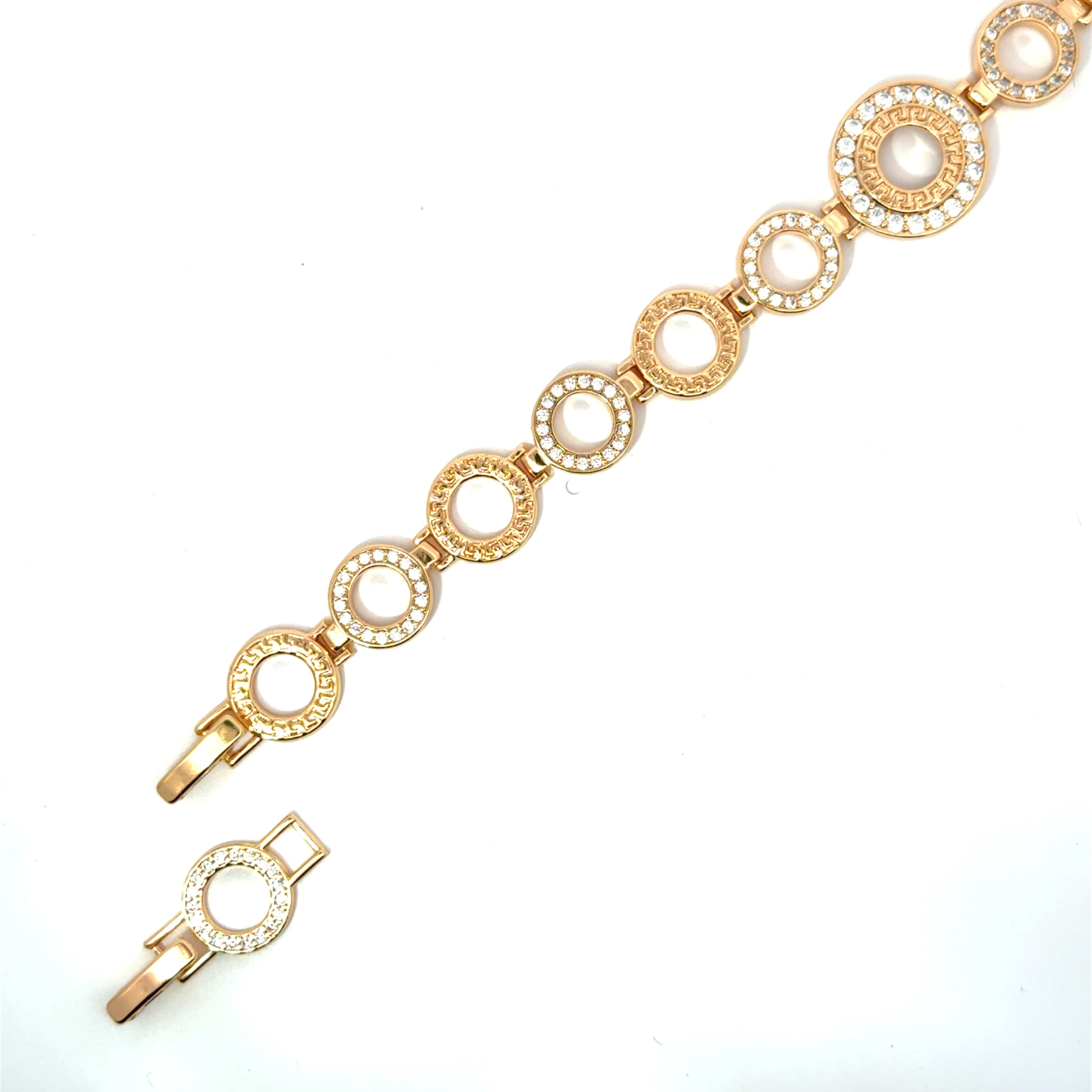 Brățară damă GREEK, placată cu aur roz + zirconia