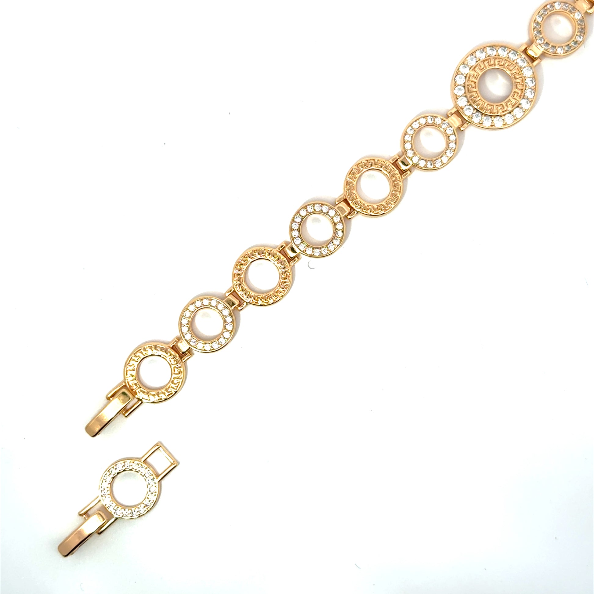 Brățară damă GREEK, placată cu aur roz + zirconia