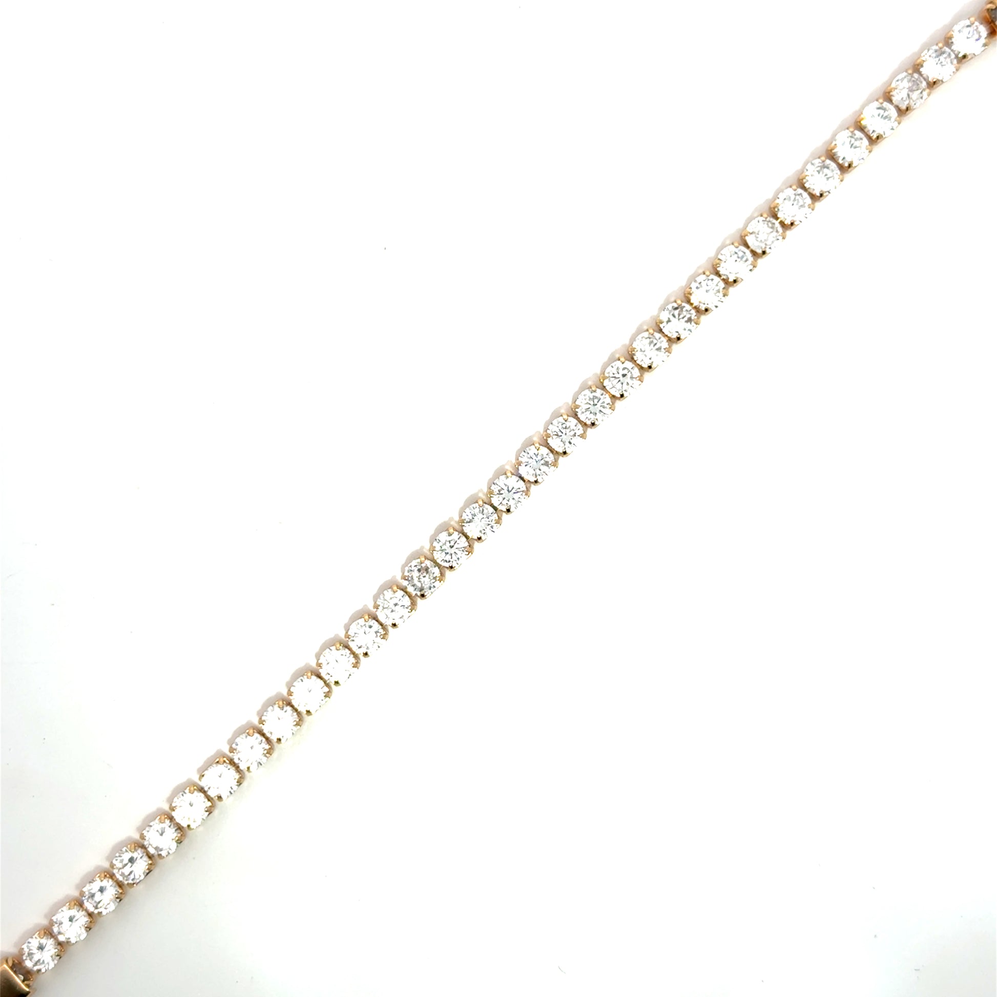 Brățară damă Tennis, placată cu aur roz + zirconia