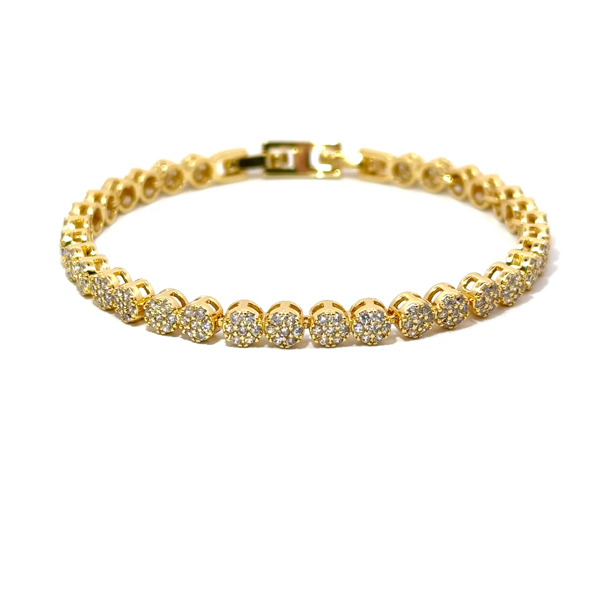 Brățară damă ”Pavé”, placată cu aur + zirconia