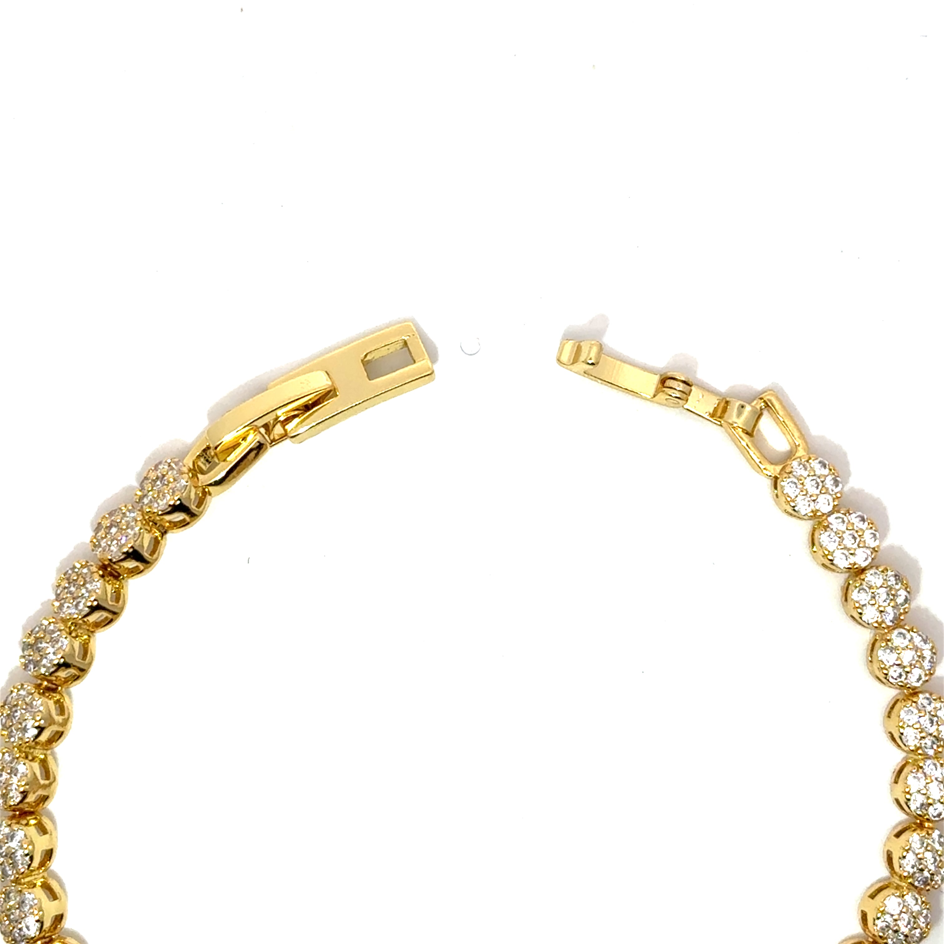 Brățară damă ”Pavé”, placată cu aur + zirconia