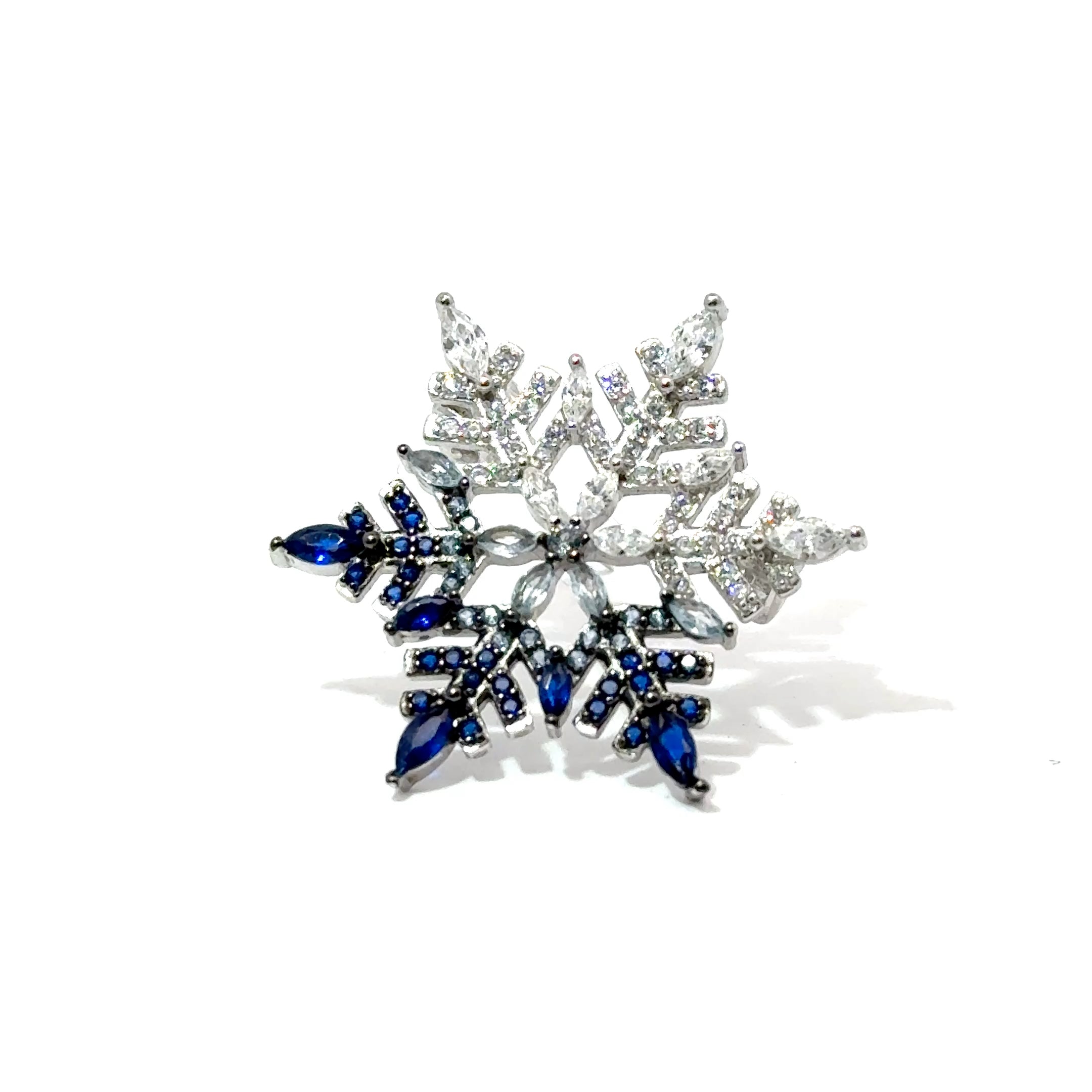 Broșă damă Fulg de Cristal, argint + zirconia