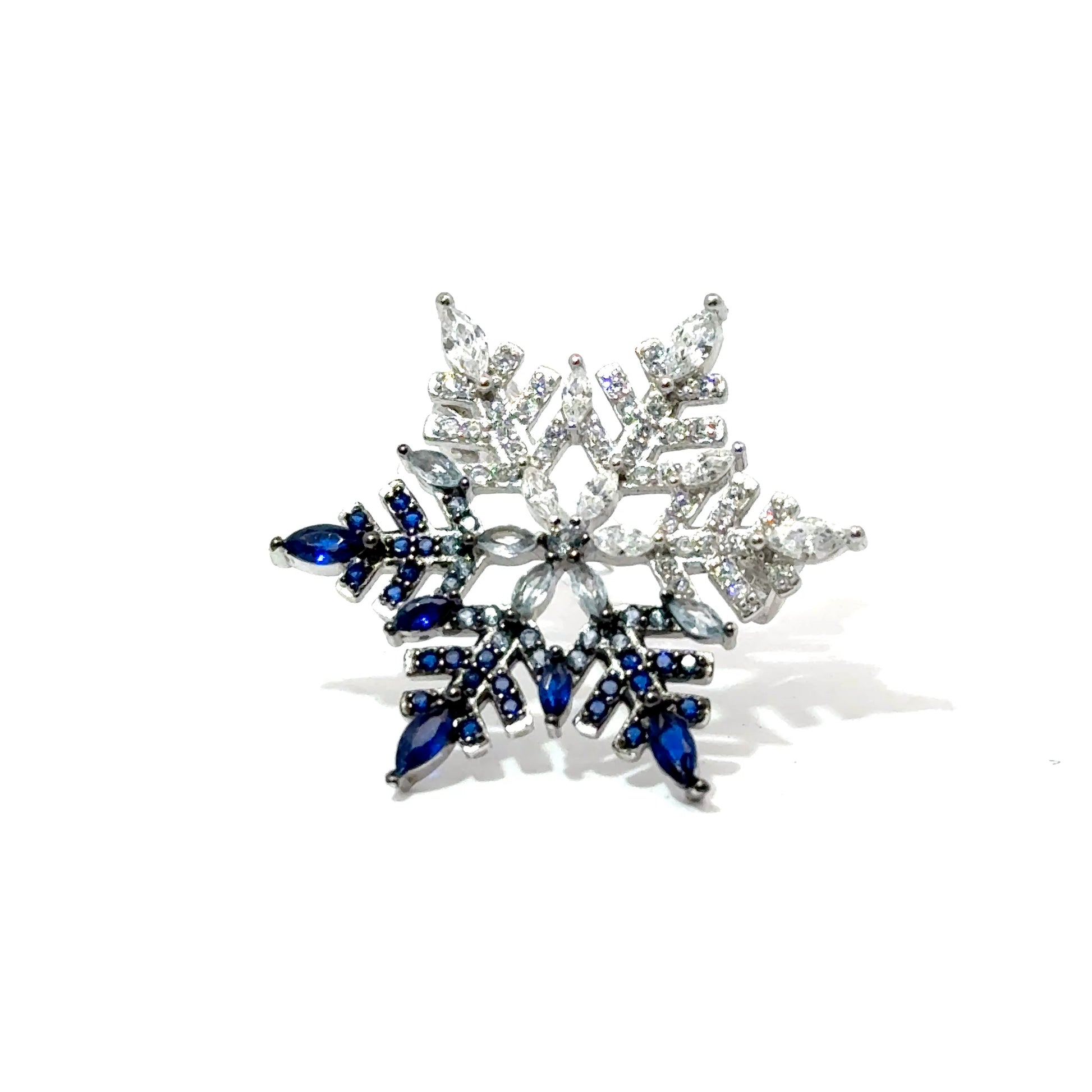 Broșă damă Fulg de Cristal, argint + zirconia