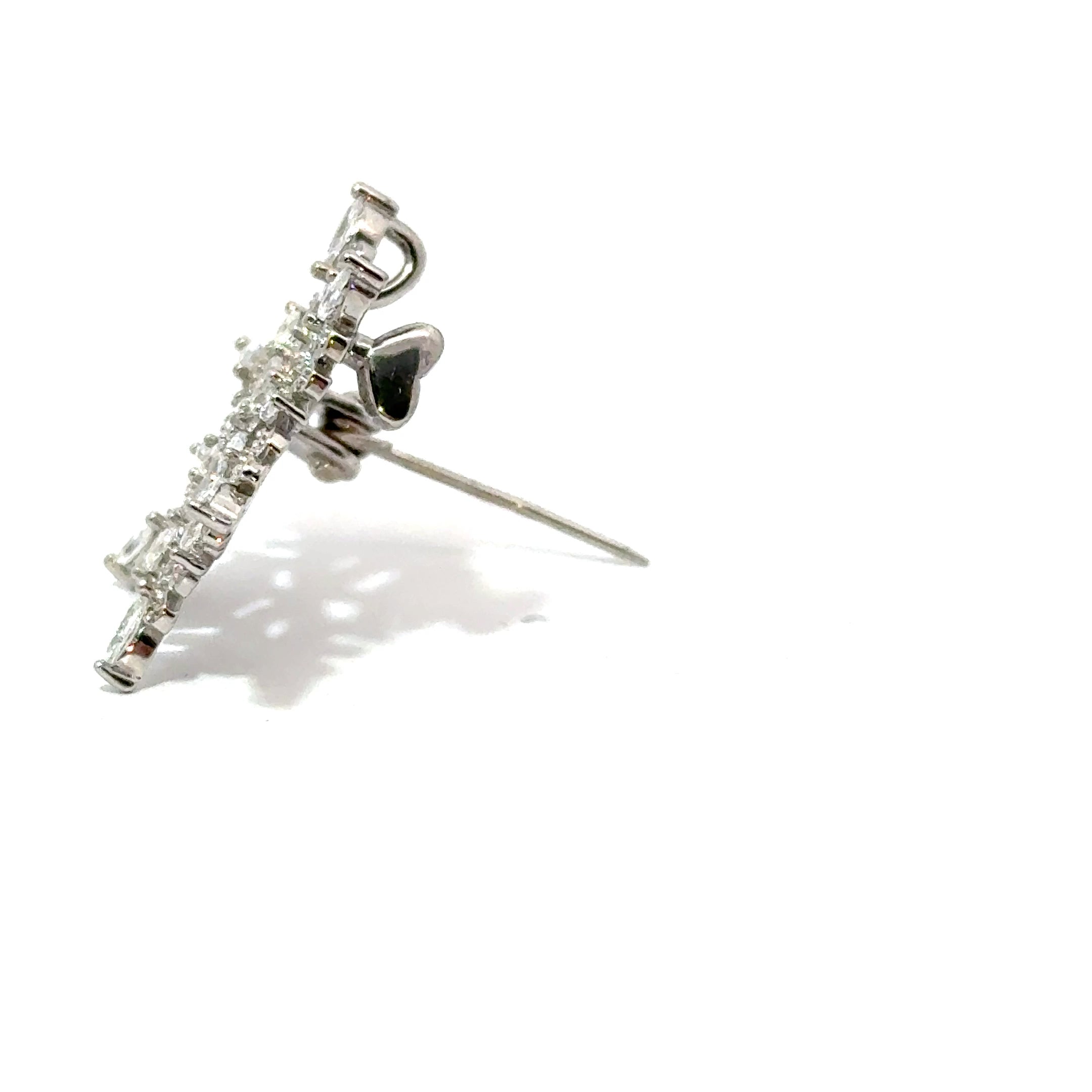 Broșă damă Fulg de Cristal, argint + zirconia