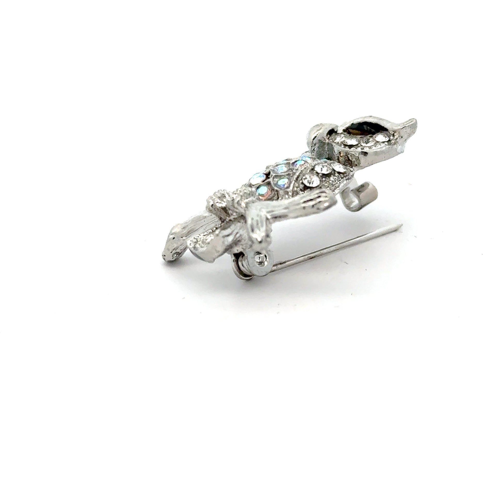 Broșă damă formă de bufniță, zirconia