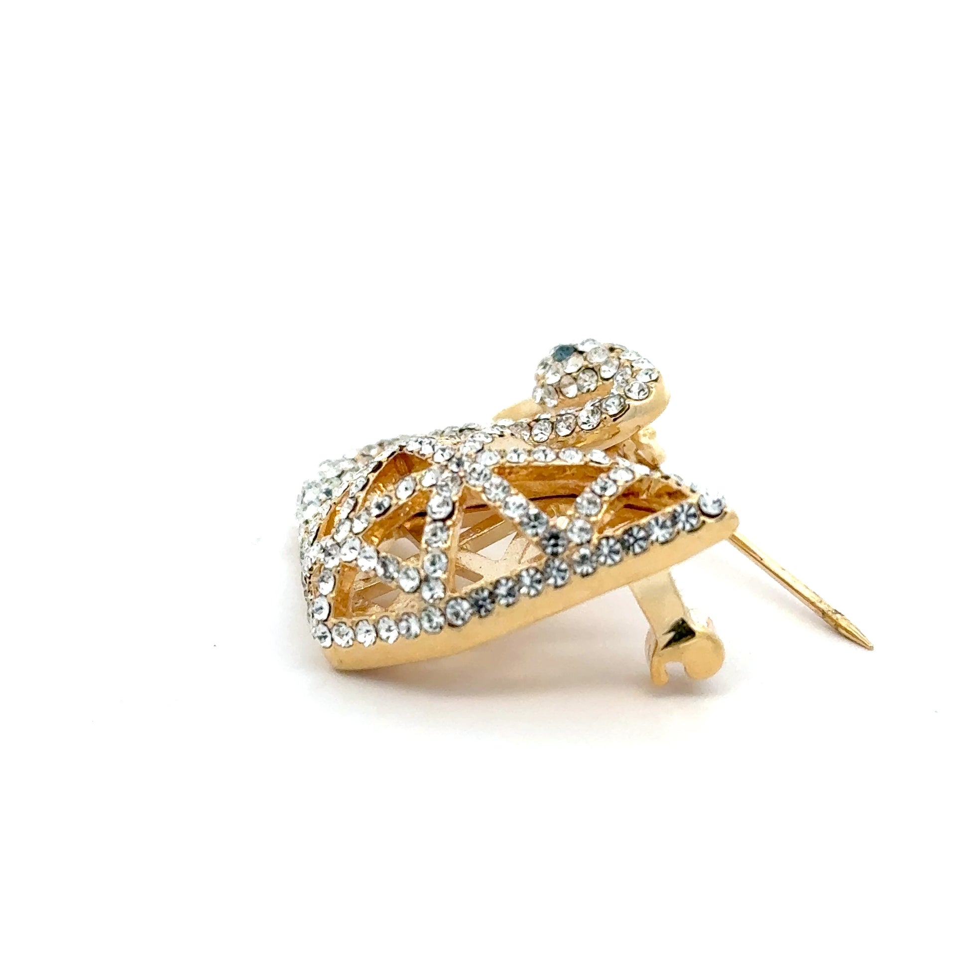 Broșă Swarovski în formă de lebada – Placată cu Aur de 18K