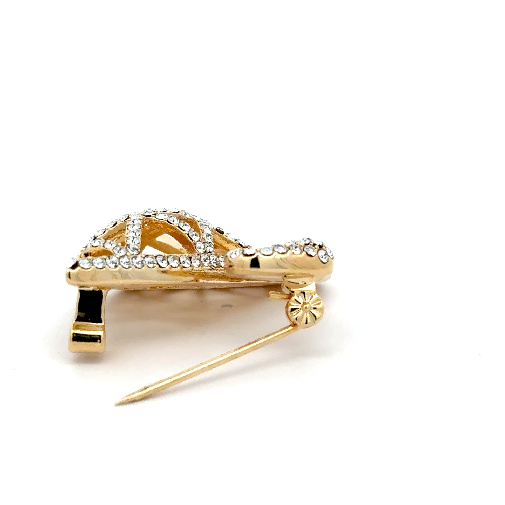 Broșă Swarovski în formă de lebada – Placată cu Aur de 18K