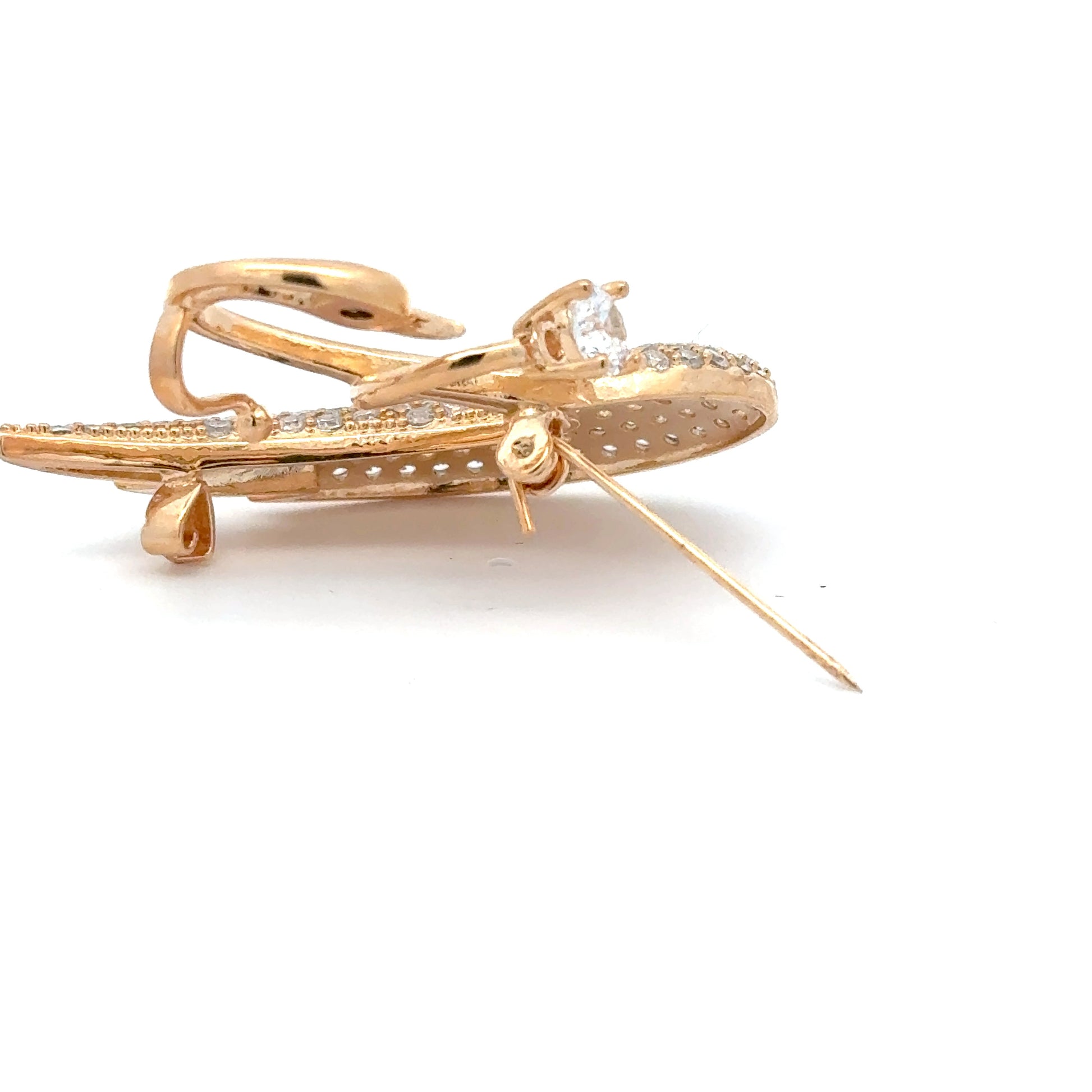 Broșă Swarovski în formă de lebada – Placată cu Aur de 18K