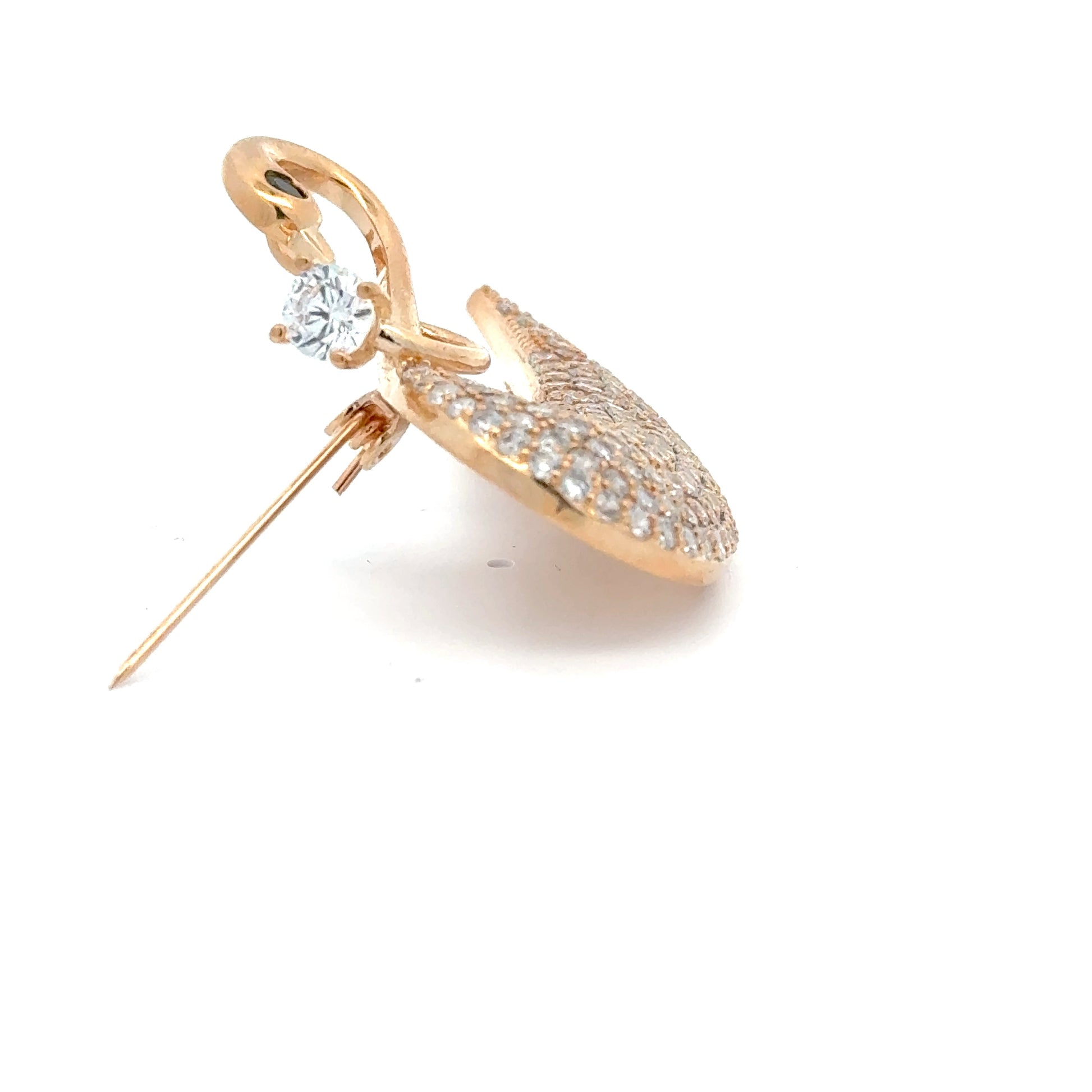 Broșă Swarovski în formă de lebada – Placată cu Aur de 18K