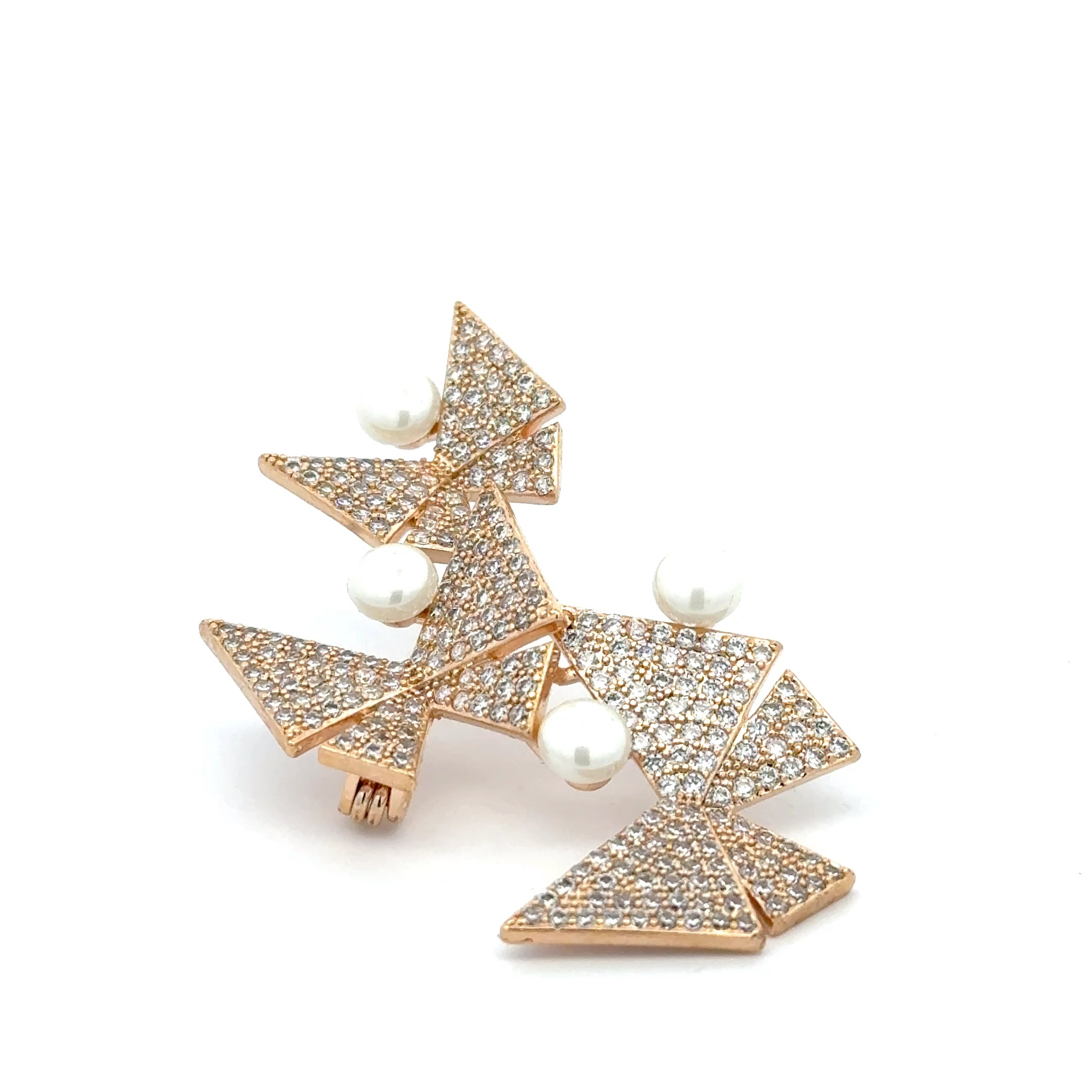 Broșă Swarovski în formă de fundita – Placată cu Aur de 18K