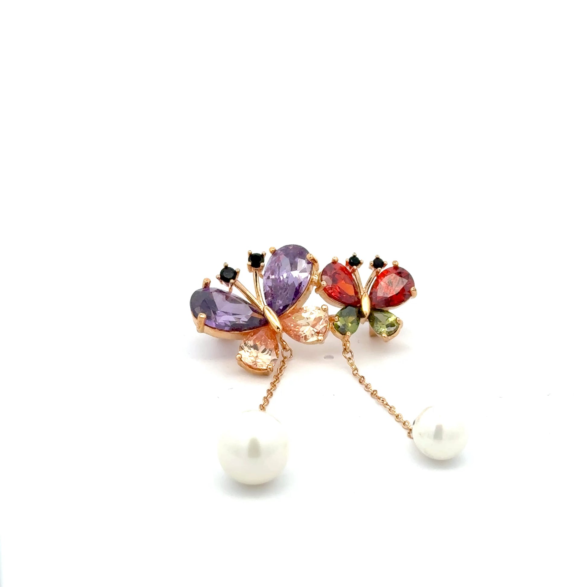 Broșă Swarovski în forma de fluturi – Placată cu Aur de 18K