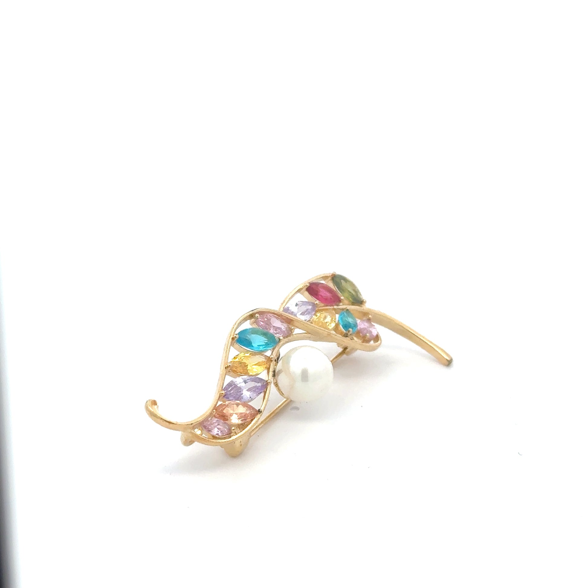 Broșă Swarovski Frunza  – Placată cu Aur de 18K