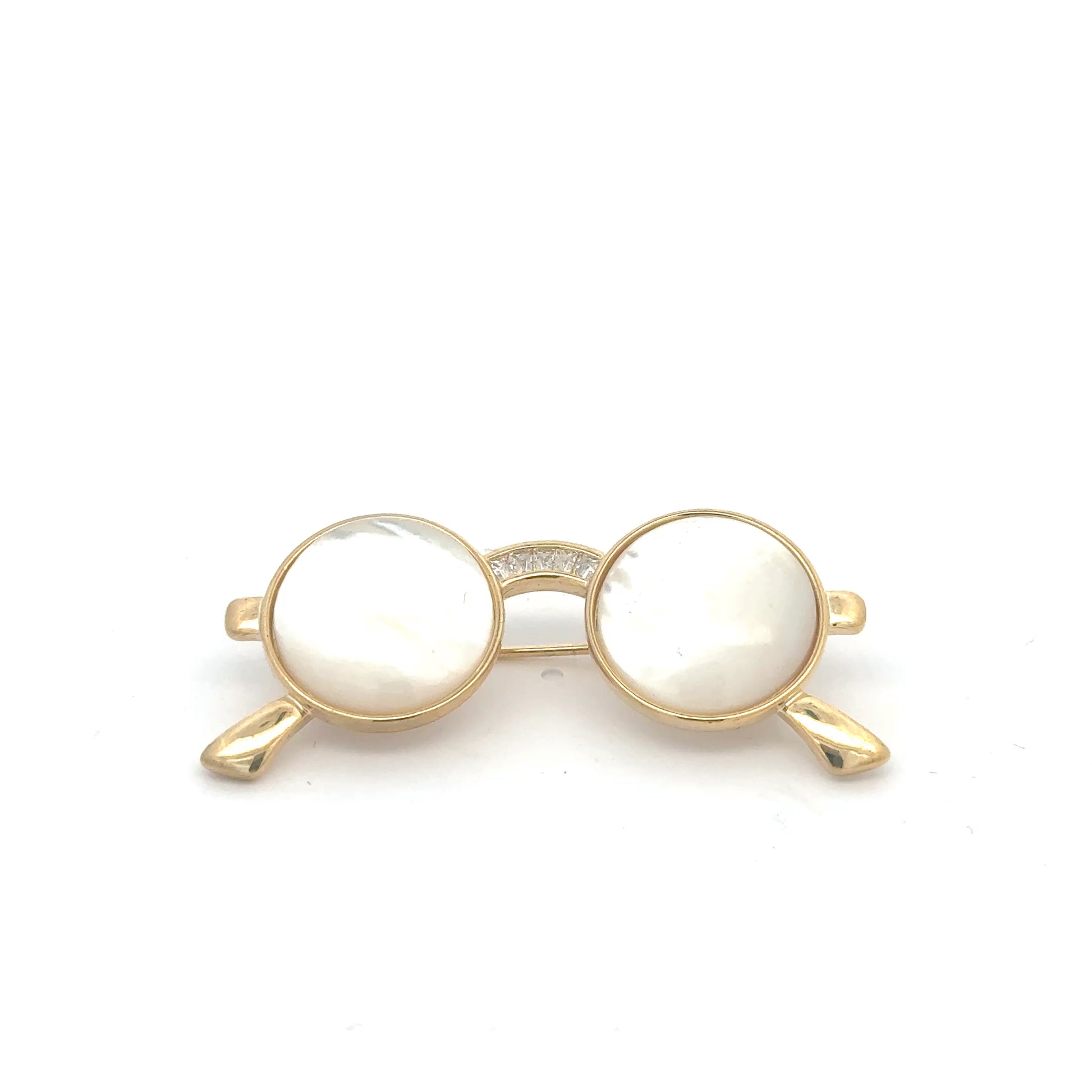 Broșă Swarovski Ochelari  – Placată cu Aur de 18K